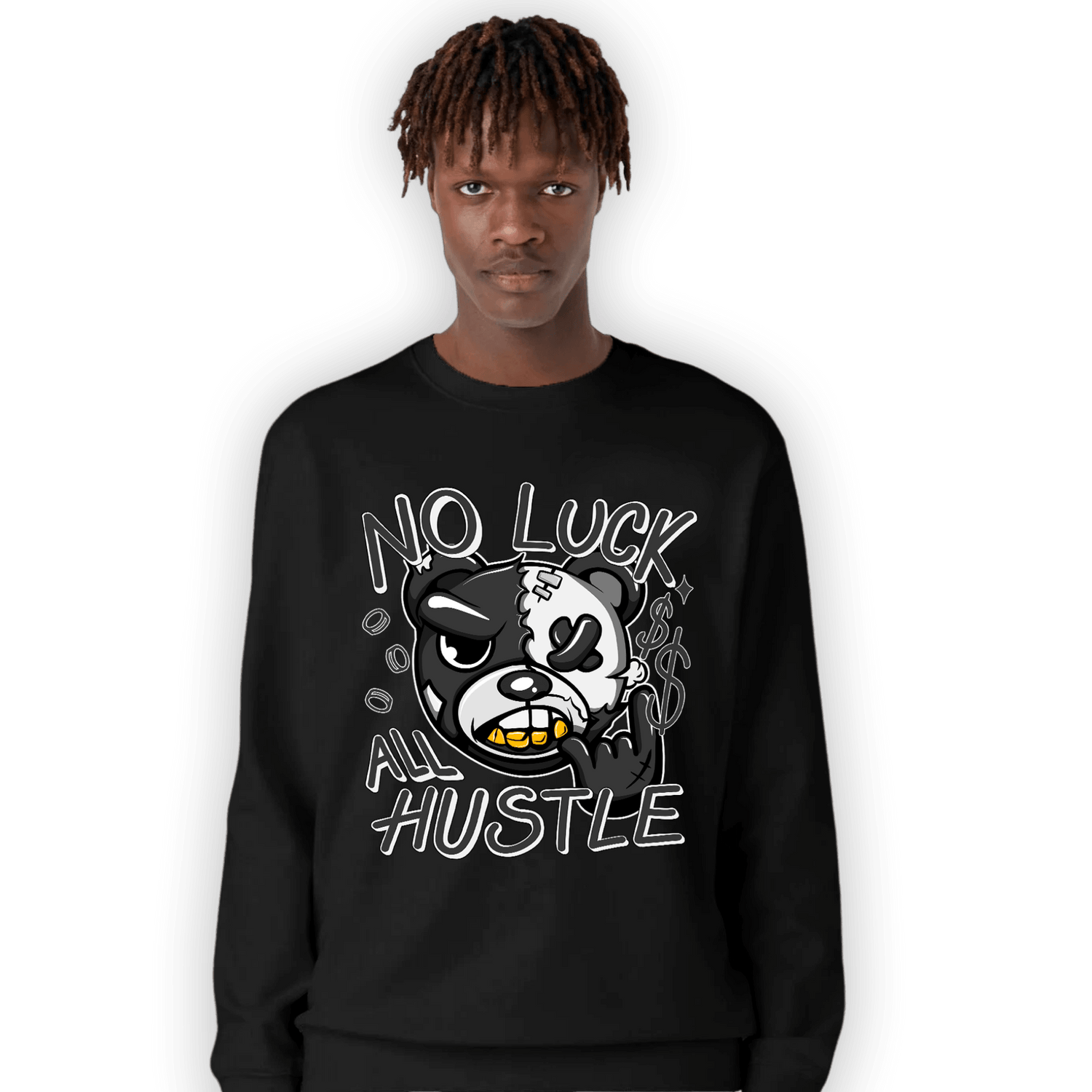 Black White 14s Sweatshirt Match All Hustle - NastyJamz