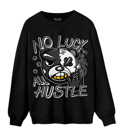 Black White 14s Sweatshirt Match All Hustle - NastyJamz