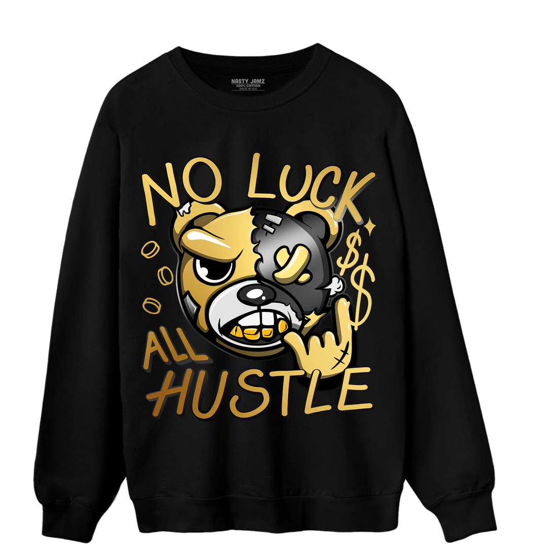Mid SE Black Gold 1s Sweatshirt Match All Hustle - NastyJamz