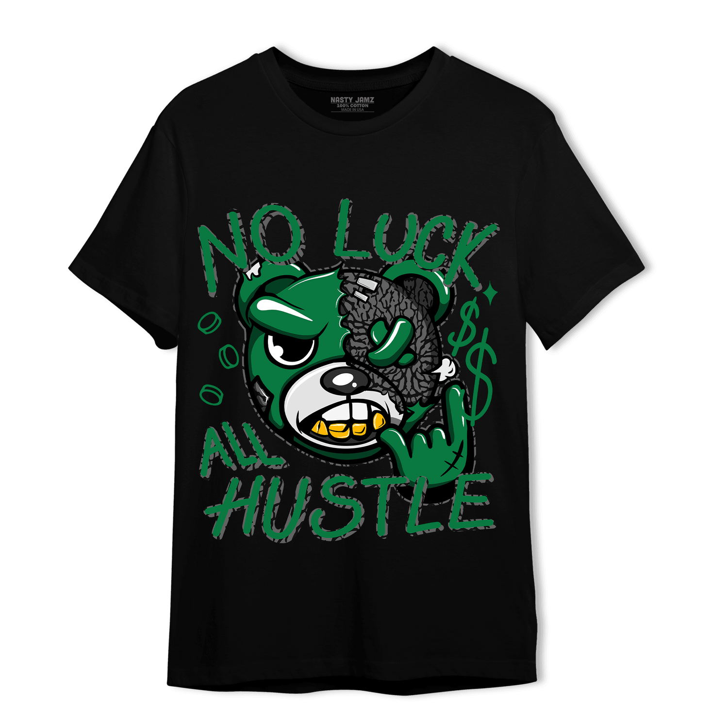 Lucky Green 3s T Shirt Match All Hustle - NastyJamz