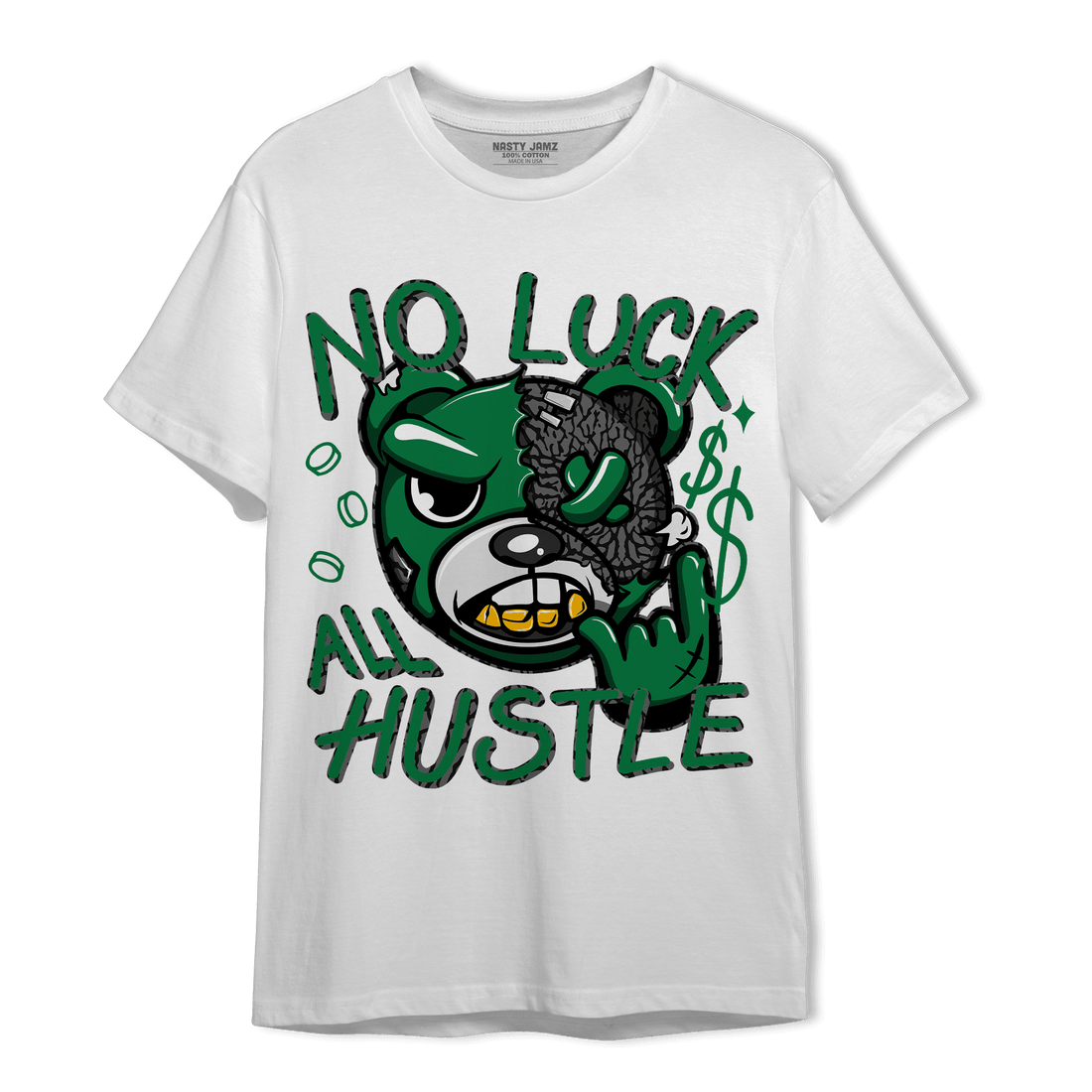 Lucky Green 3s T Shirt Match All Hustle - NastyJamz