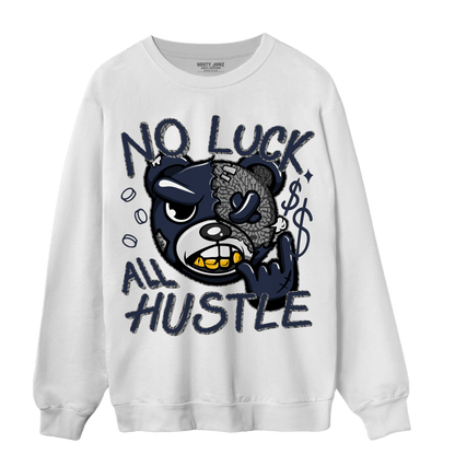 White Navy 3s Sweatshirt Match All Hustle - NastyJamz