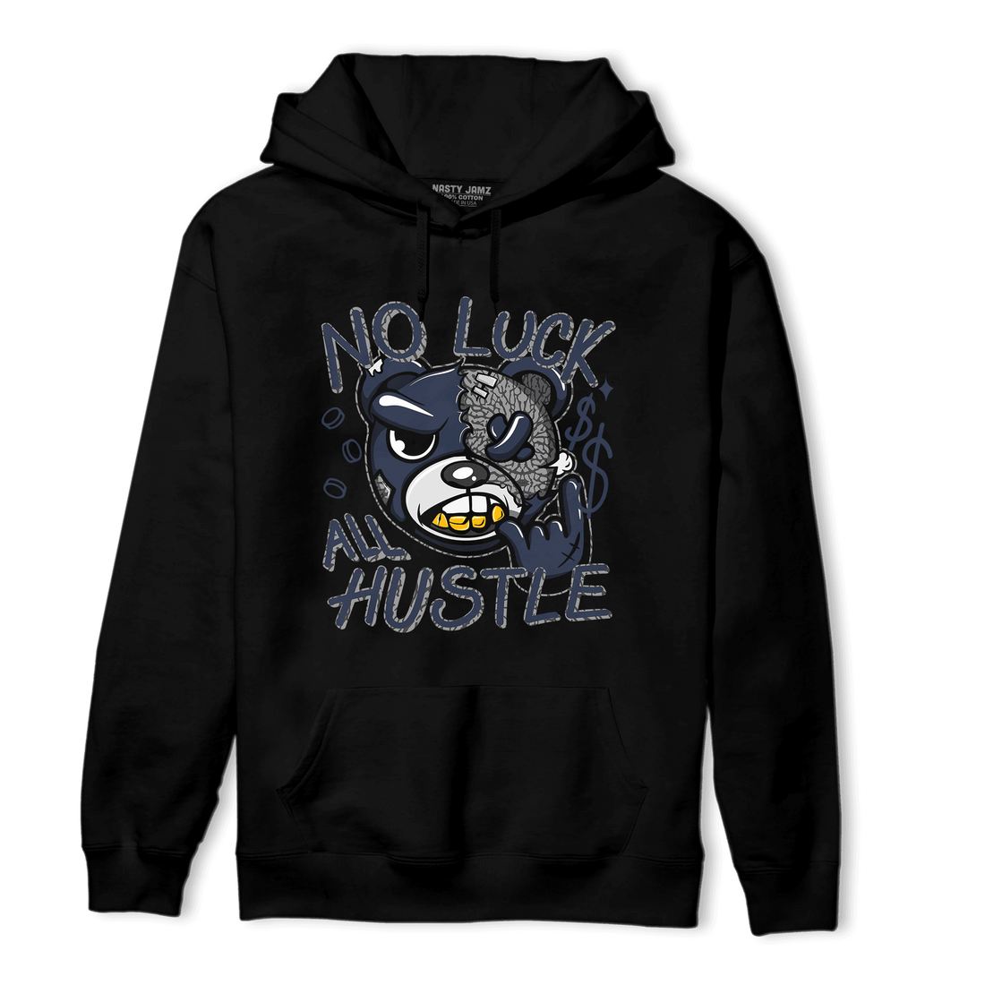 White Navy 3s Hoodie Match All Hustle - NastyJamz