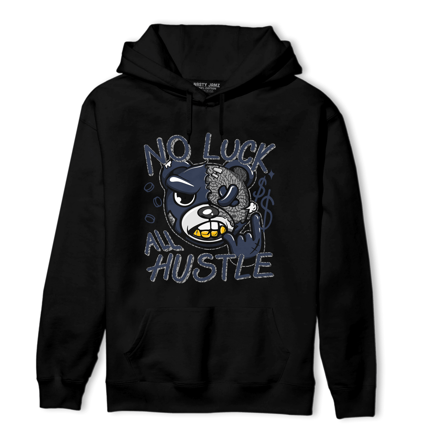 White Navy 3s Hoodie Match All Hustle - NastyJamz