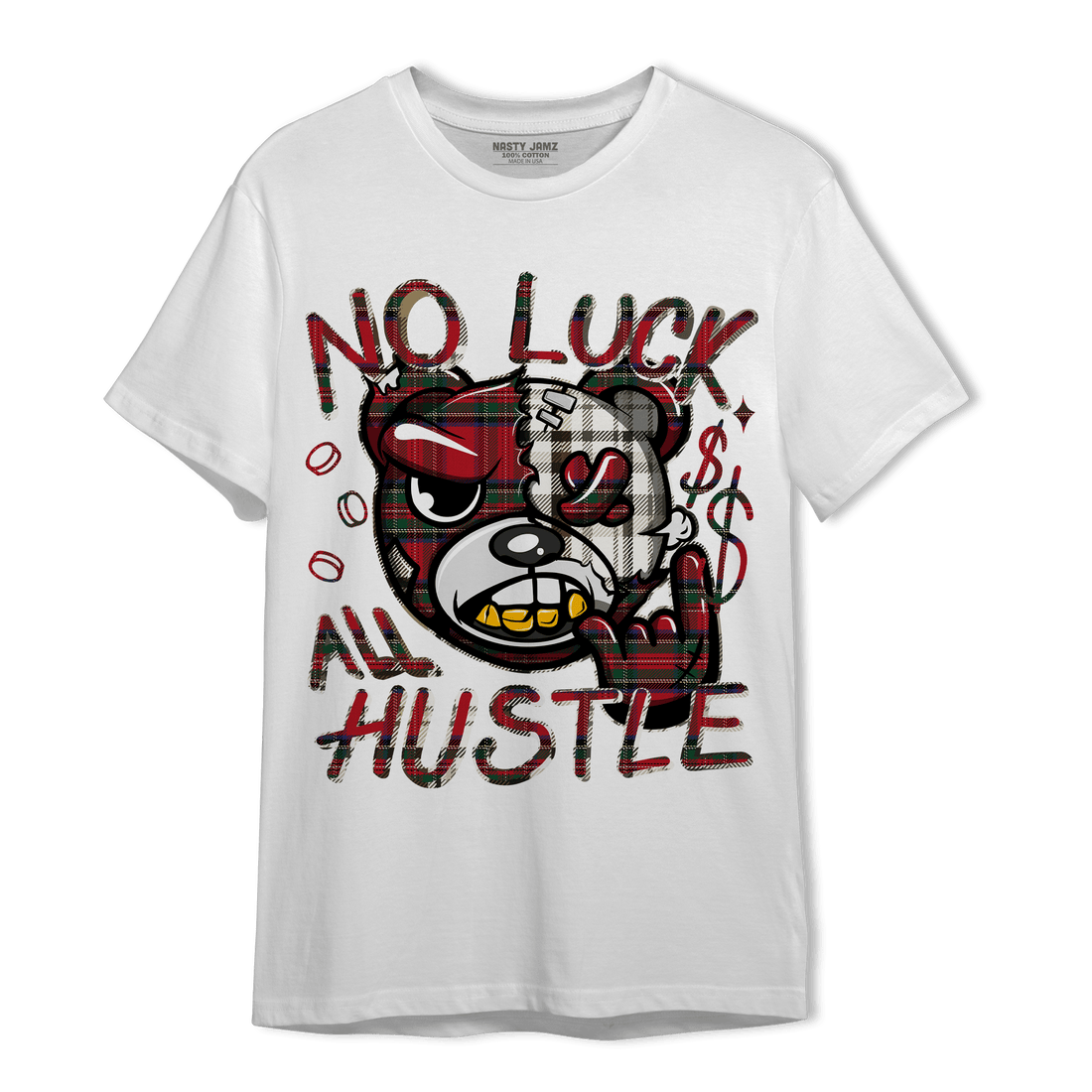 Plaid 5s T Shirt Match All Hustle - NastyJamz
