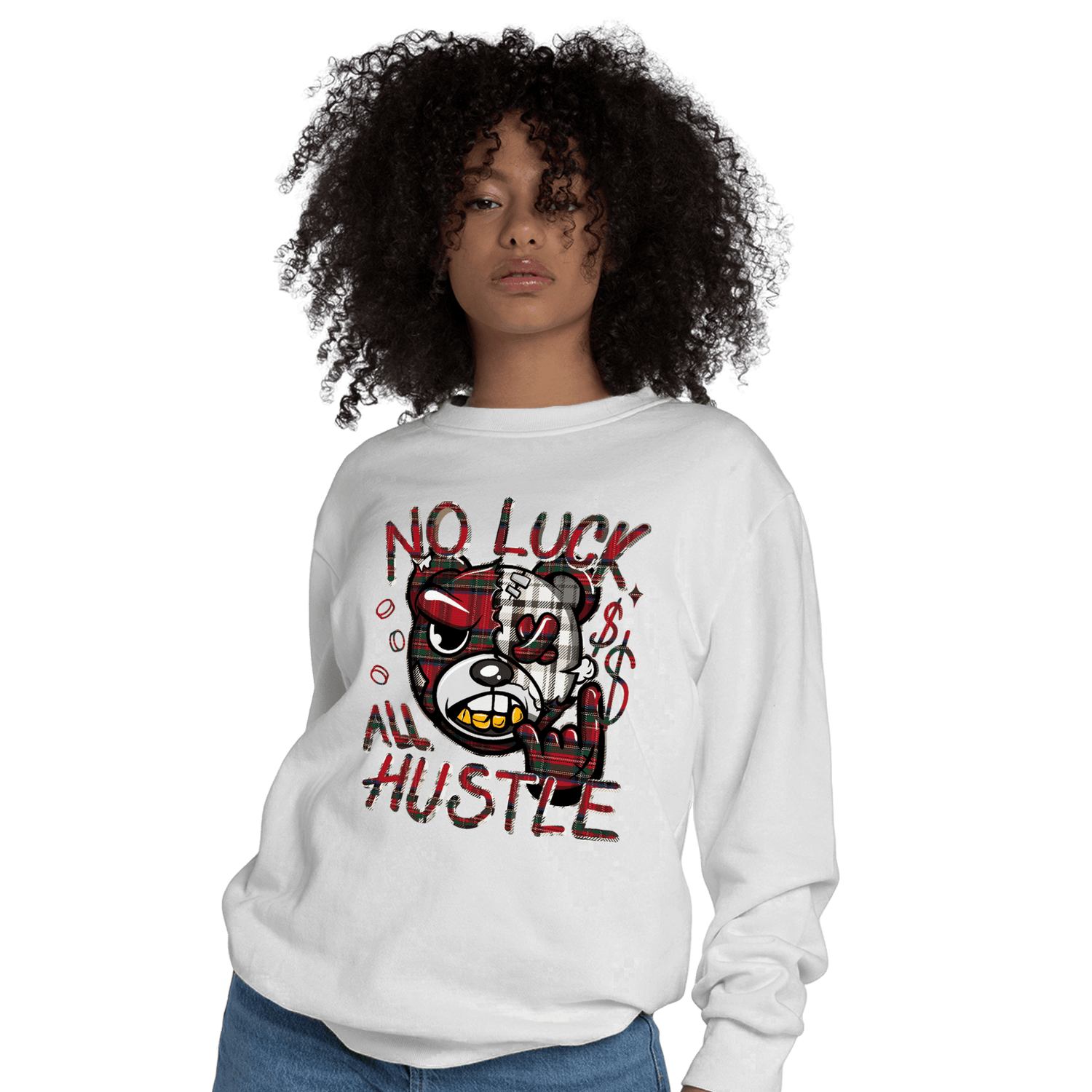 Plaid 5s Sweatshirt Match All Hustle - NastyJamz