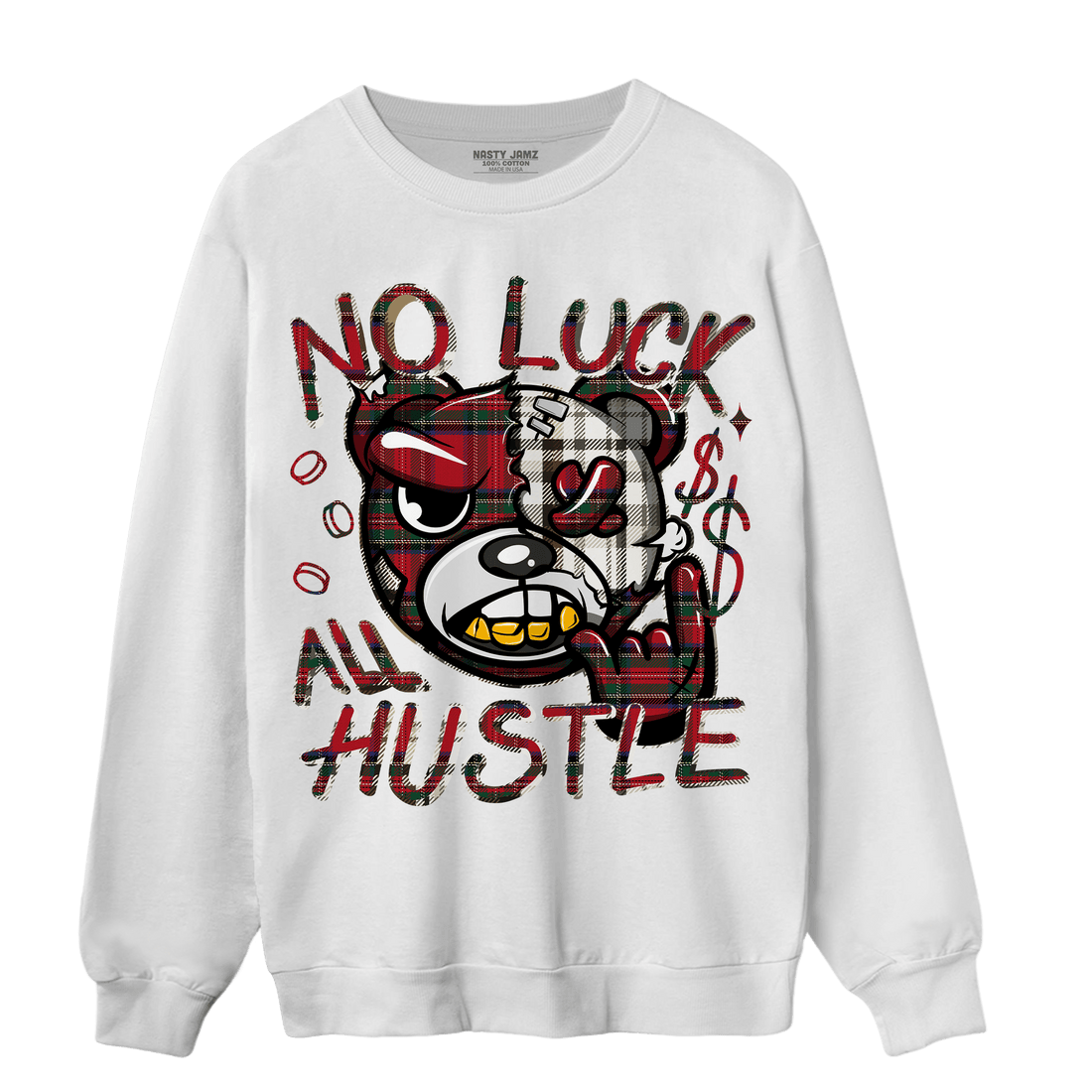 Plaid 5s Sweatshirt Match All Hustle - NastyJamz