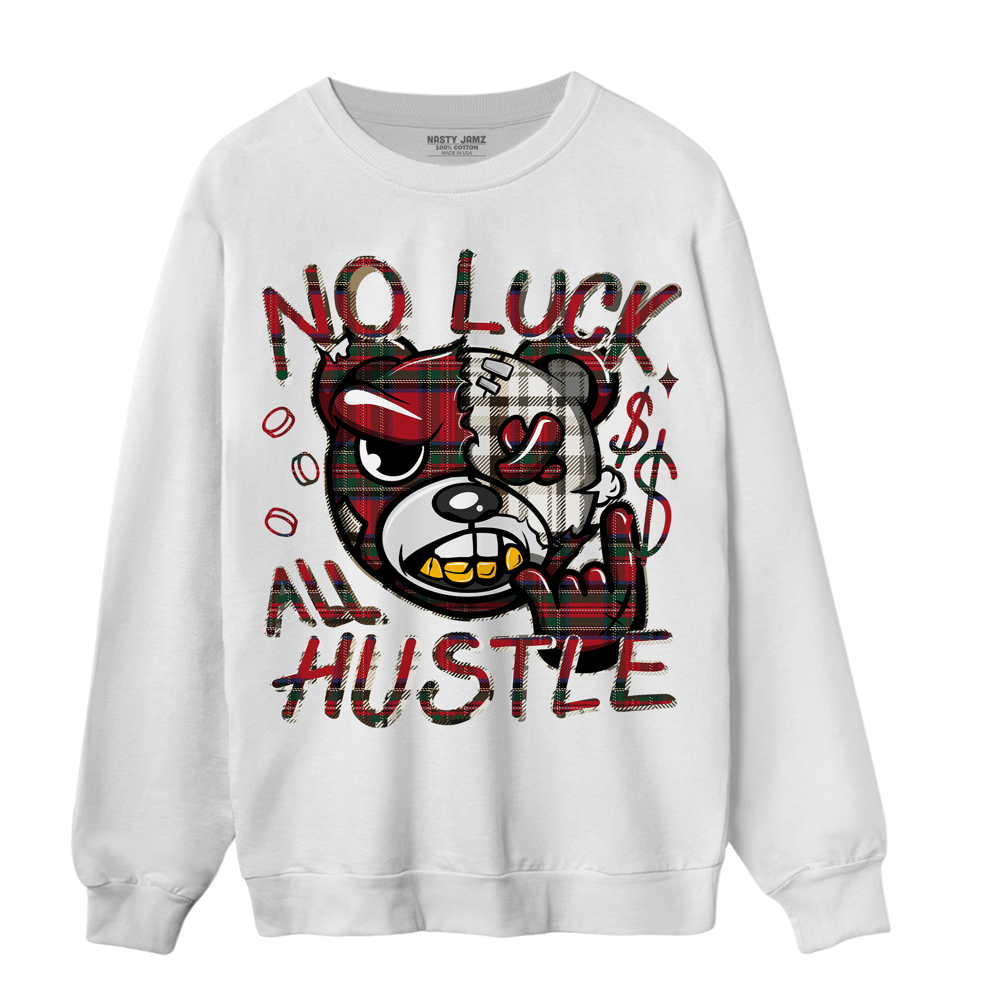 Plaid 5s Sweatshirt Match All Hustle - NastyJamz