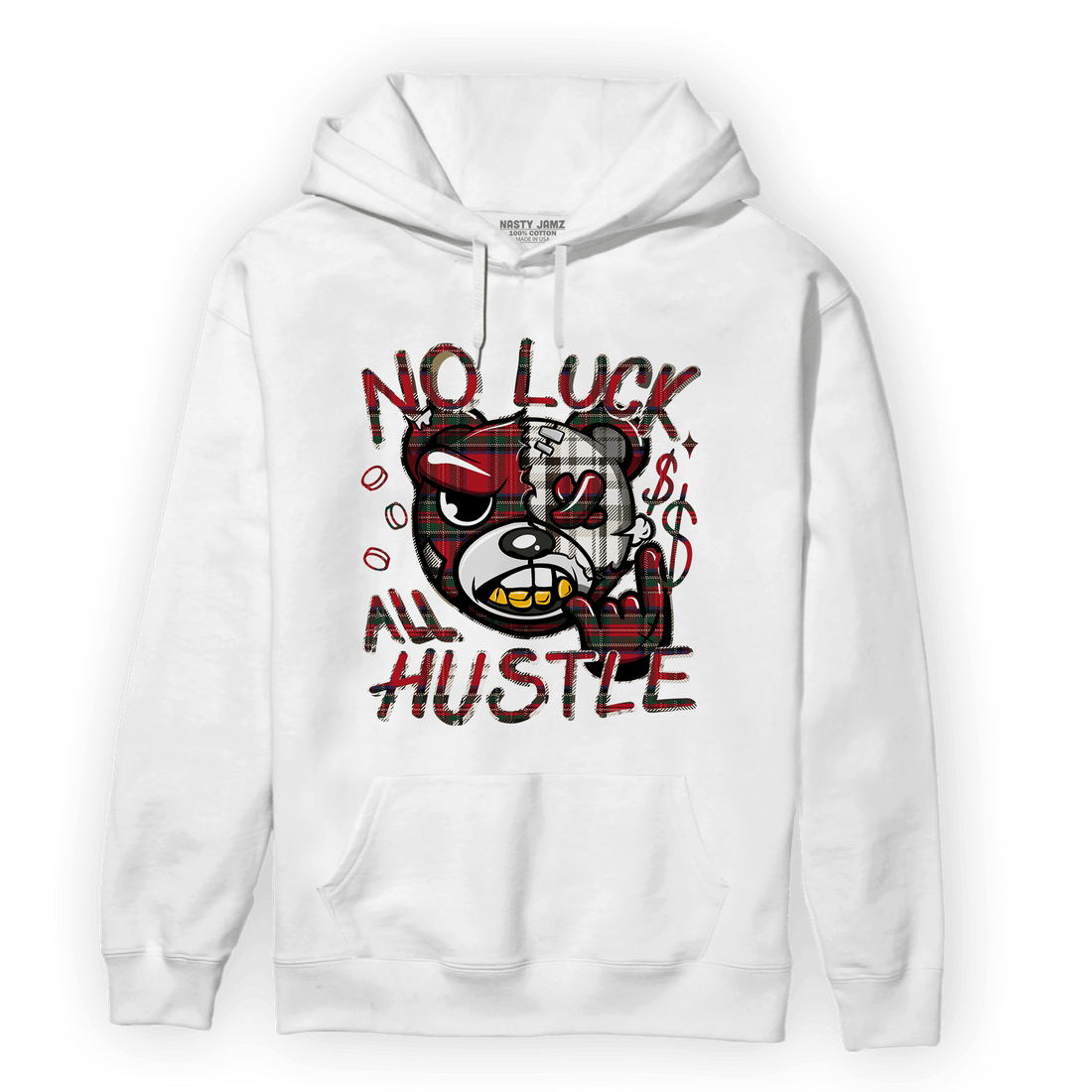 Plaid 5s Hoodie Match All Hustle - NastyJamz