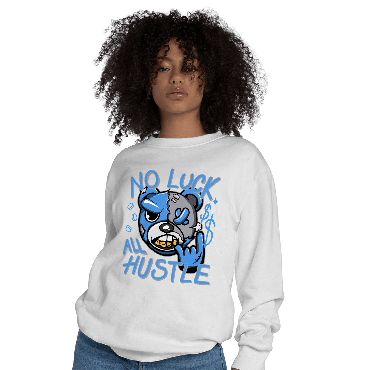 University Blue 5s Sweatshirt Match All Hustle - NastyJamz
