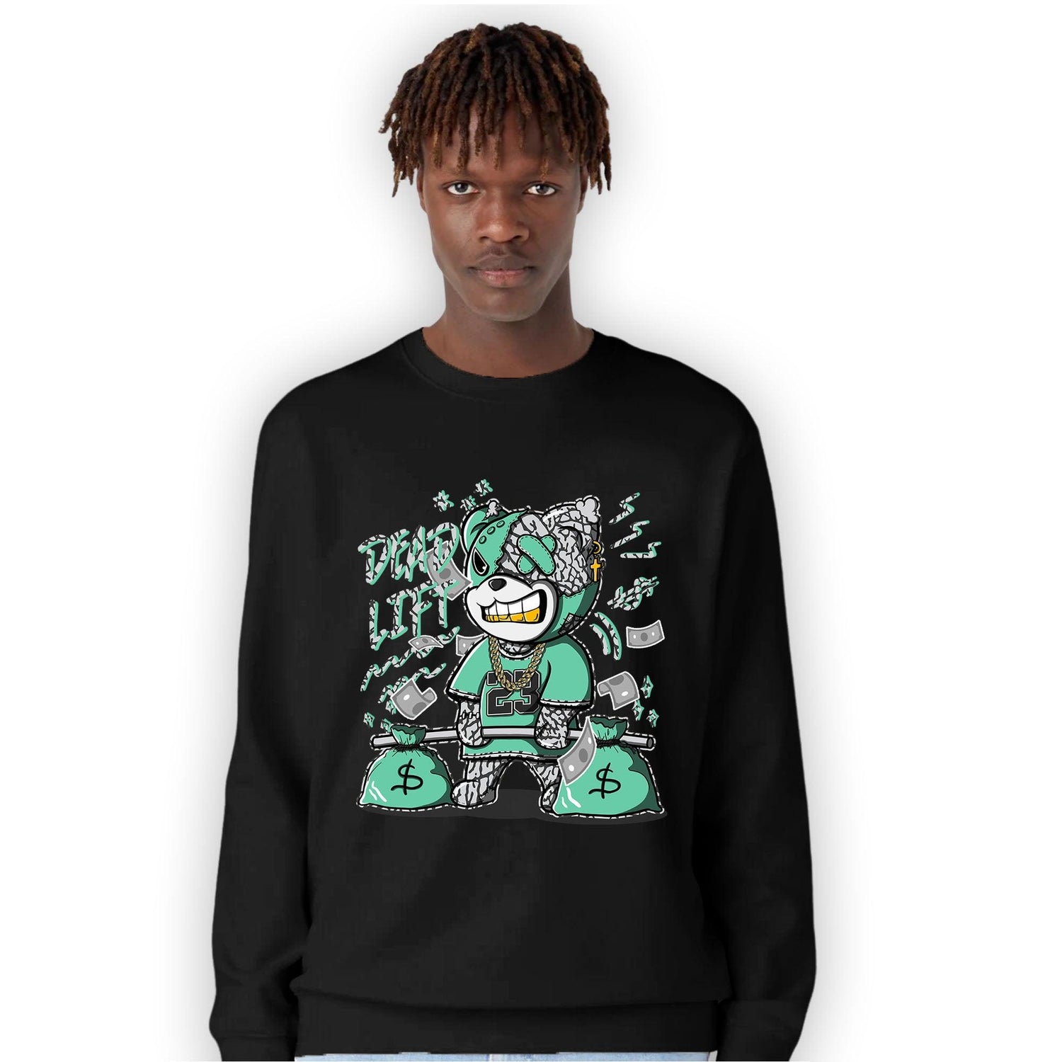 Green Glow 3s Sweatshirt Match BER 23 Deadlift - NastyJamz