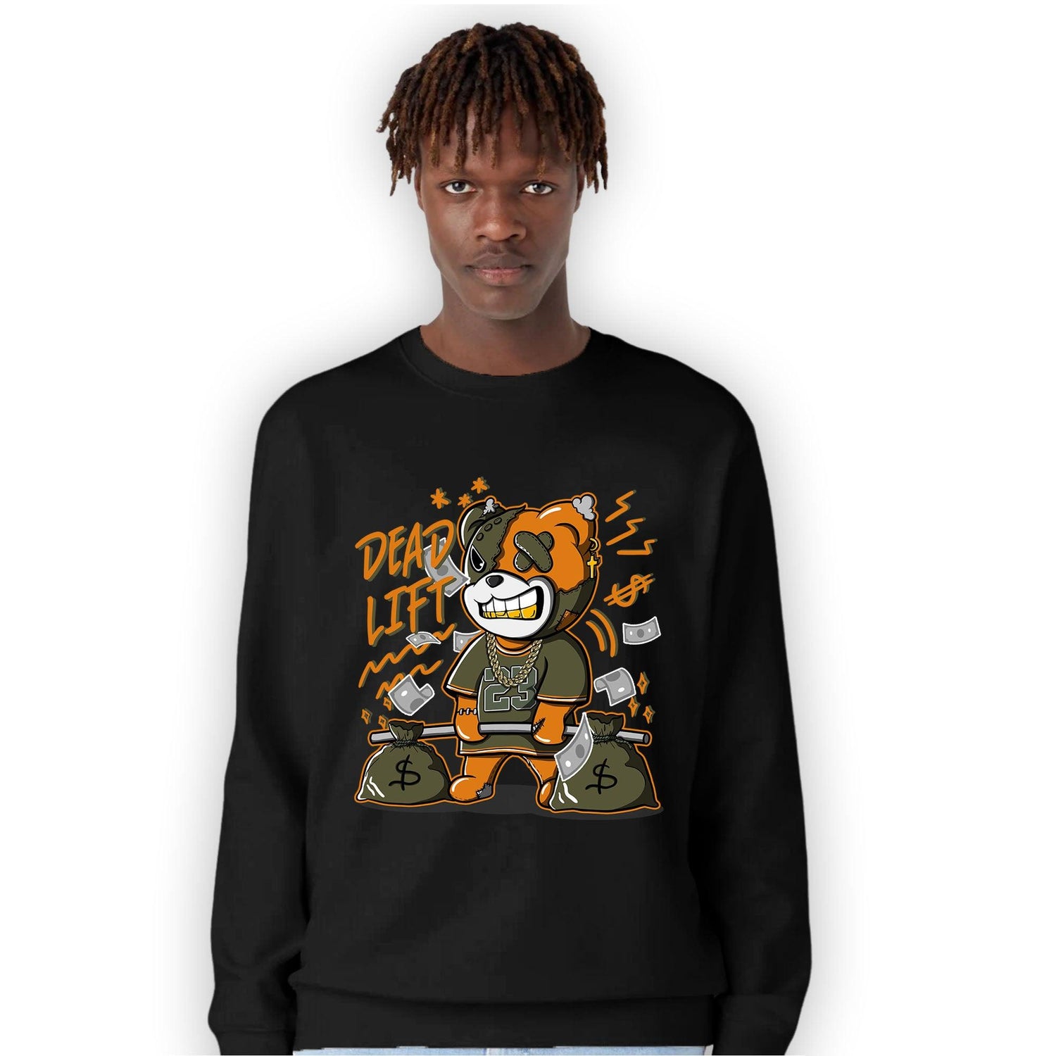 Olive 5s Sweatshirt Match BER 23 Deadlift - NastyJamz