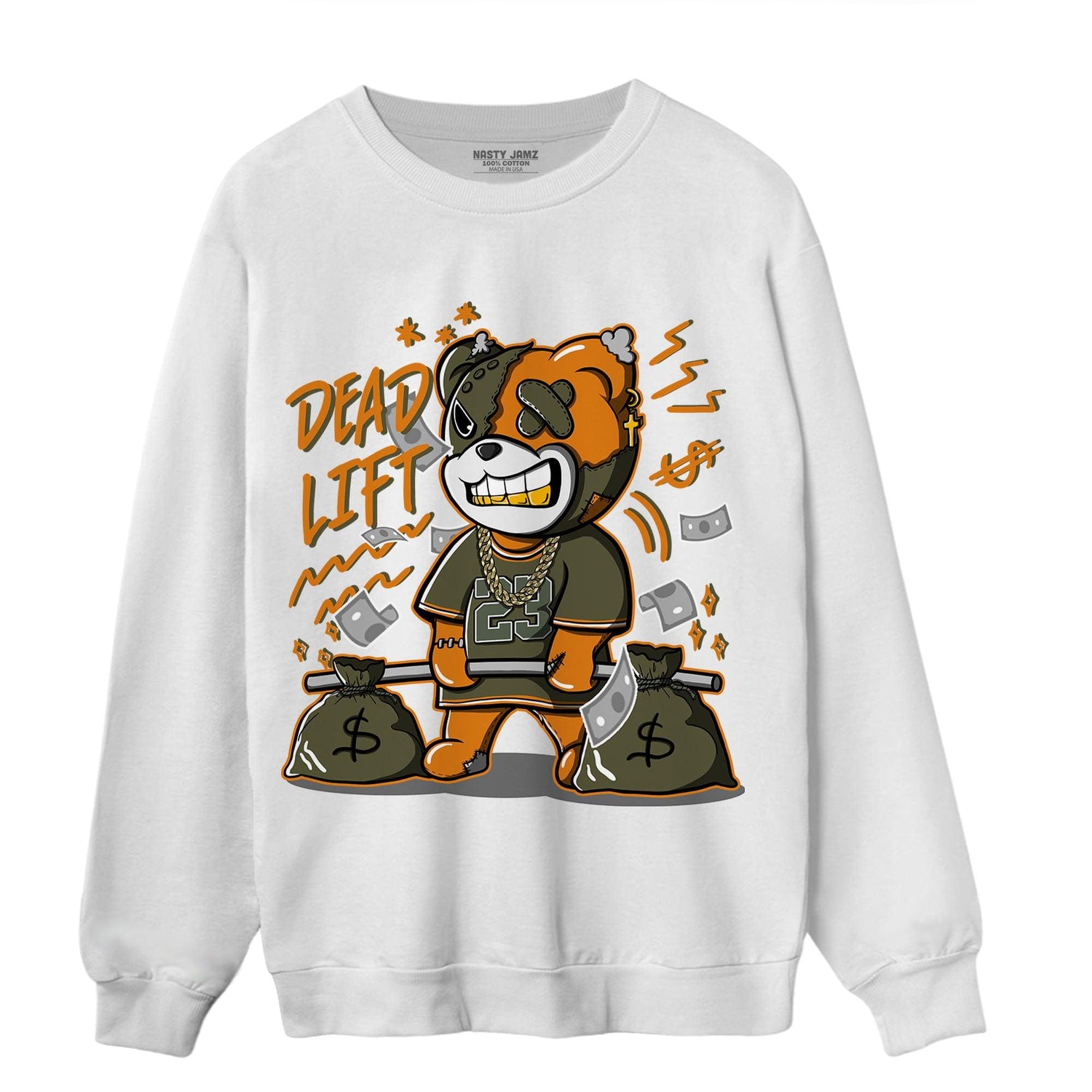 Olive 5s Sweatshirt Match BER 23 Deadlift - NastyJamz