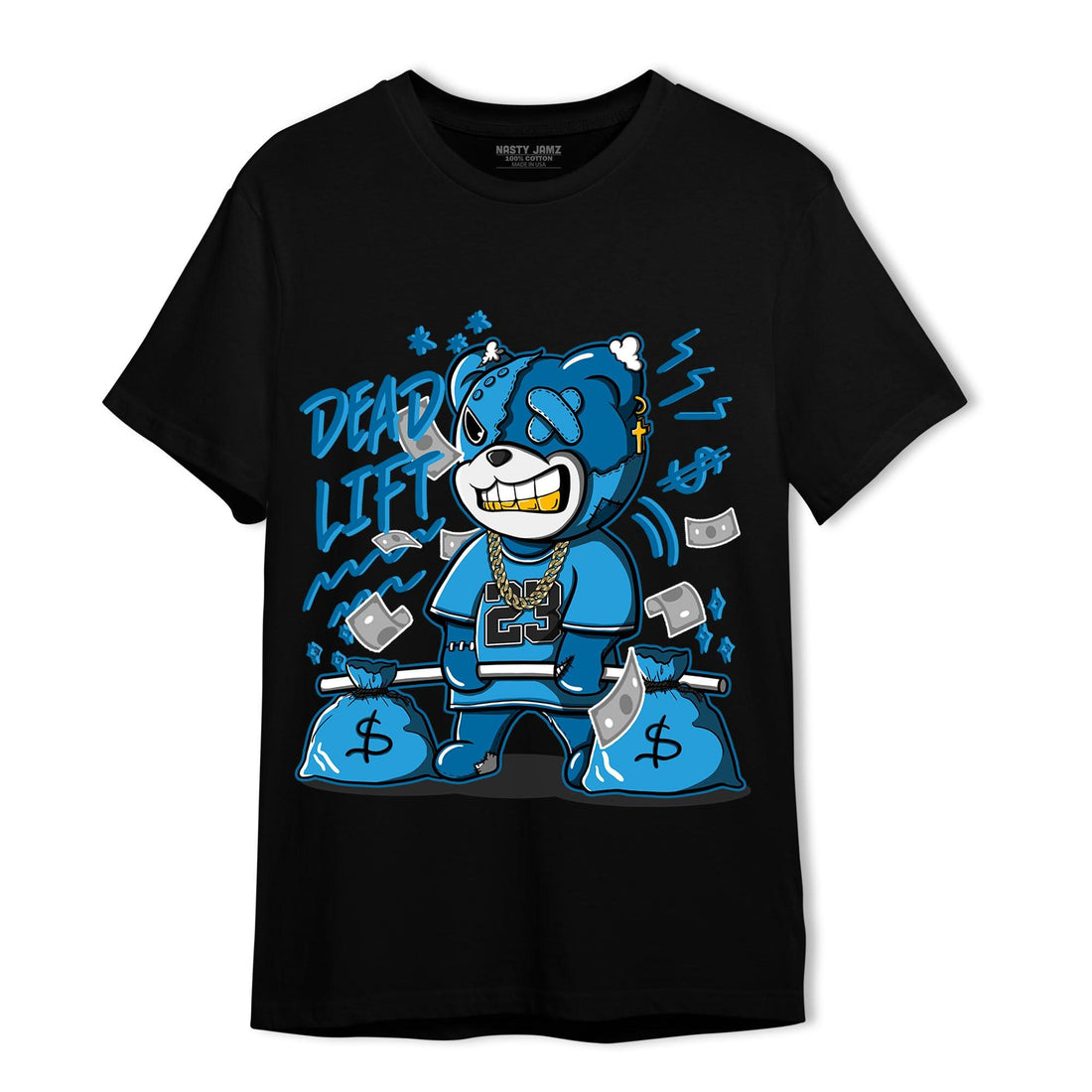 Powder Blue 9s T Shirt Match BER 23 Deadlift - NastyJamz