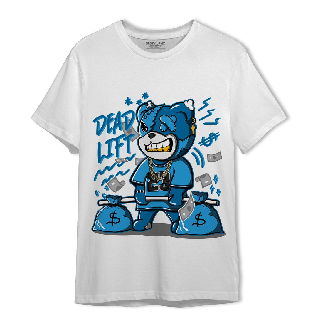 Powder Blue 9s T Shirt Match BER 23 Deadlift - NastyJamz