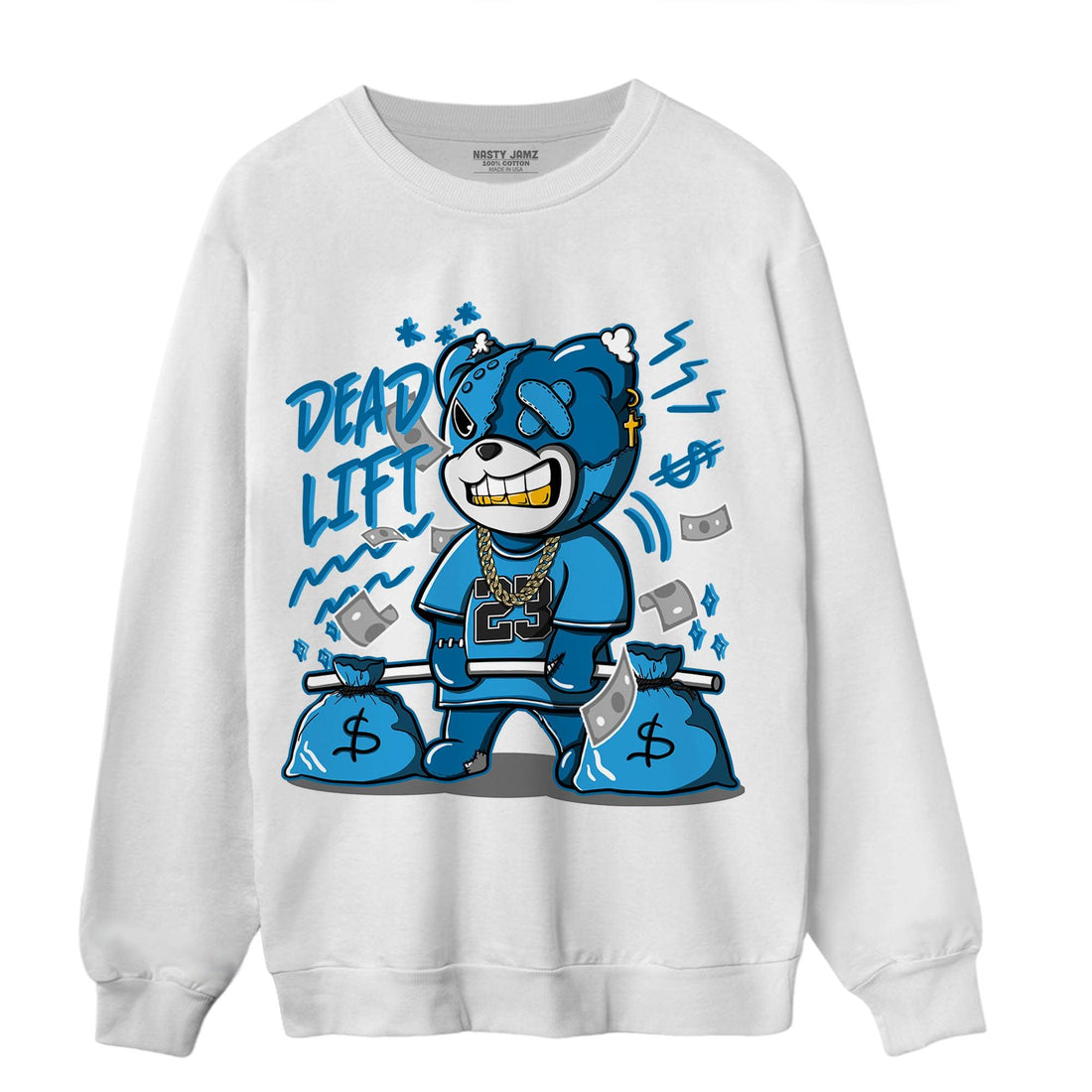 Powder Blue 9s Sweatshirt Match BER 23 Deadlift - NastyJamz