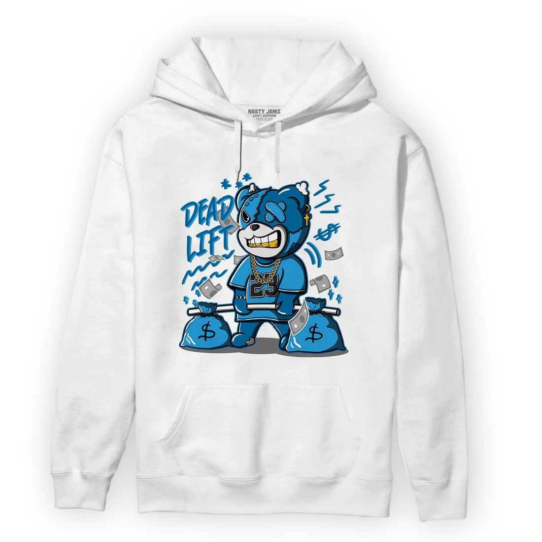 Powder Blue 9s Hoodie Match BER 23 Deadlift - NastyJamz