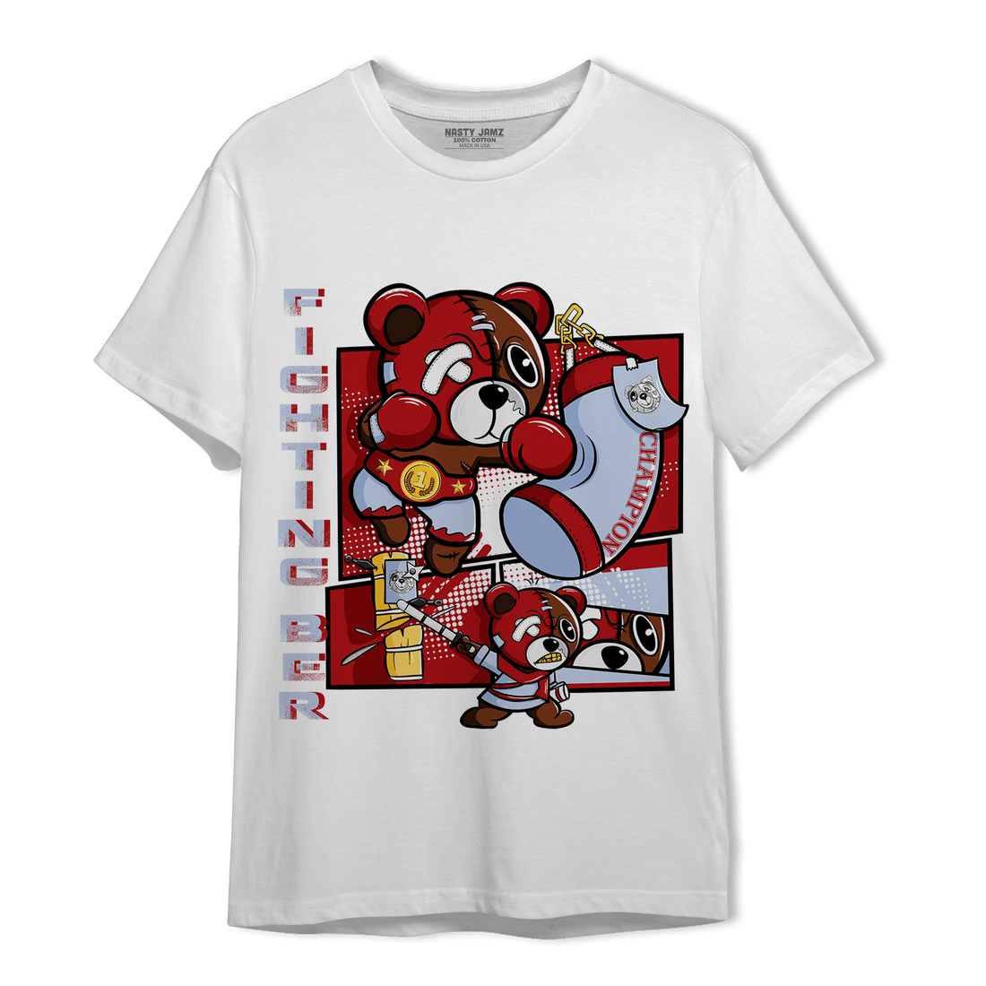 Cherry 11s T Shirt Match BER Fighting Boxing - NastyJamz