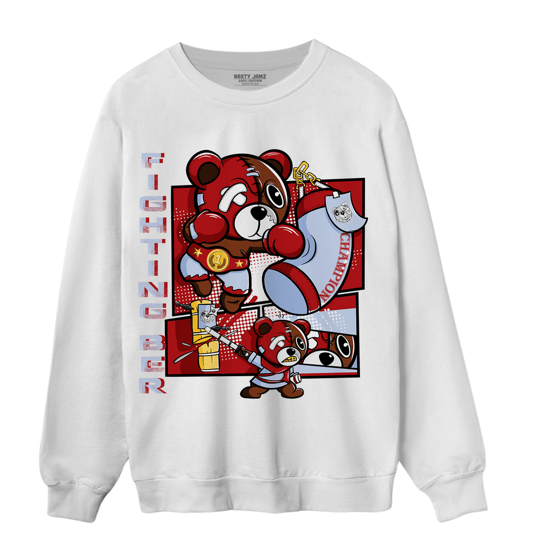 Cherry 11s Sweatshirt Match BER Fighting Boxing - NastyJamz