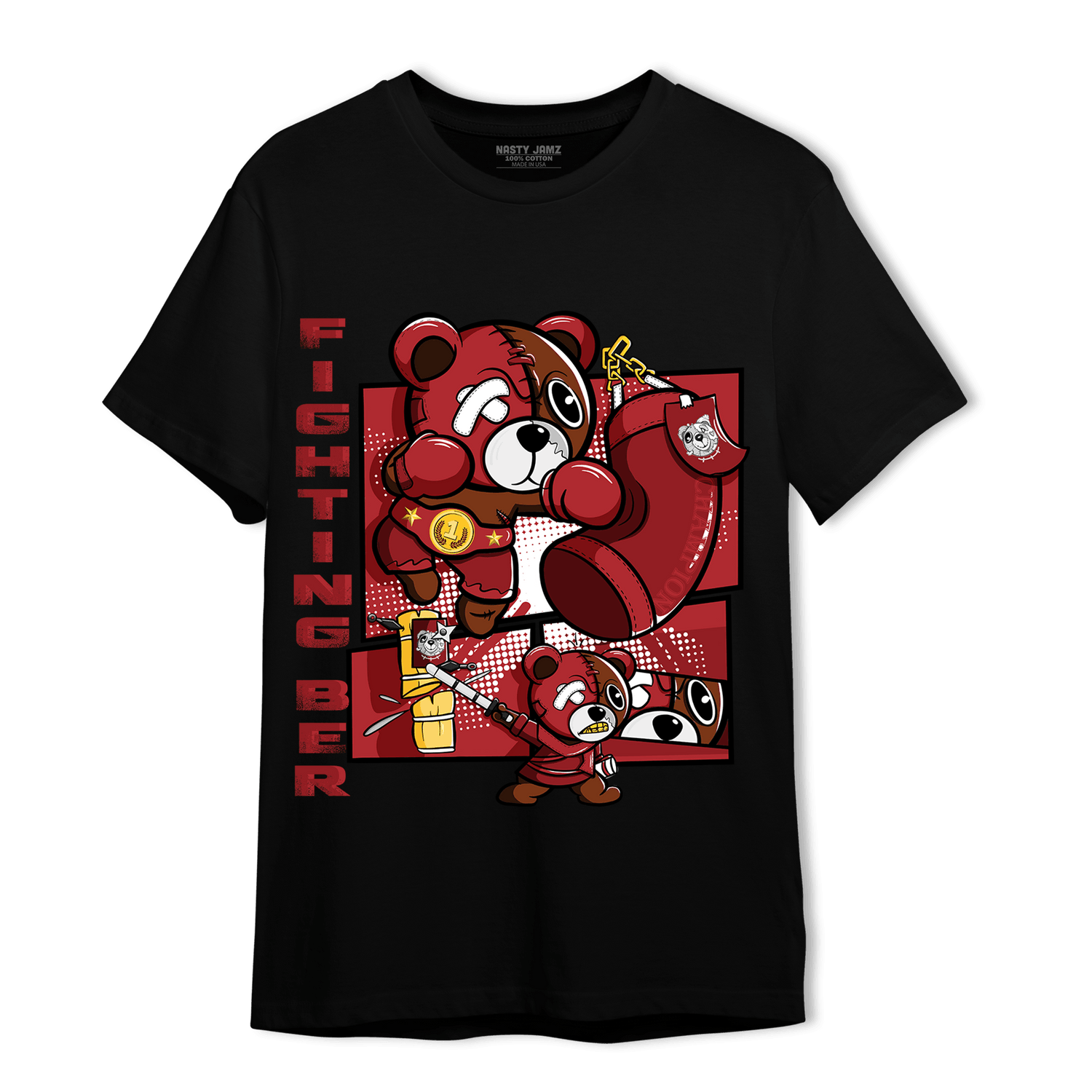 Cherry 12s T Shirt Match BER Fighting Boxing - NastyJamz