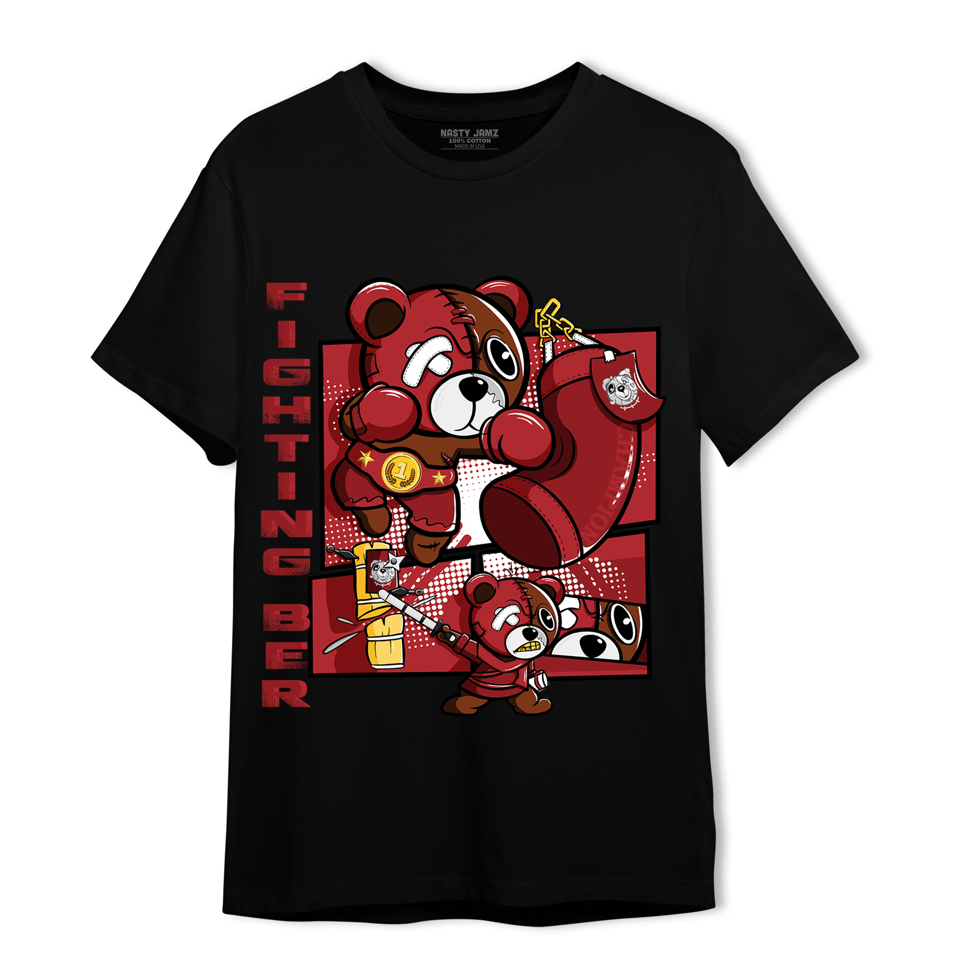 Cherry 12s T Shirt Match BER Fighting Boxing - NastyJamz