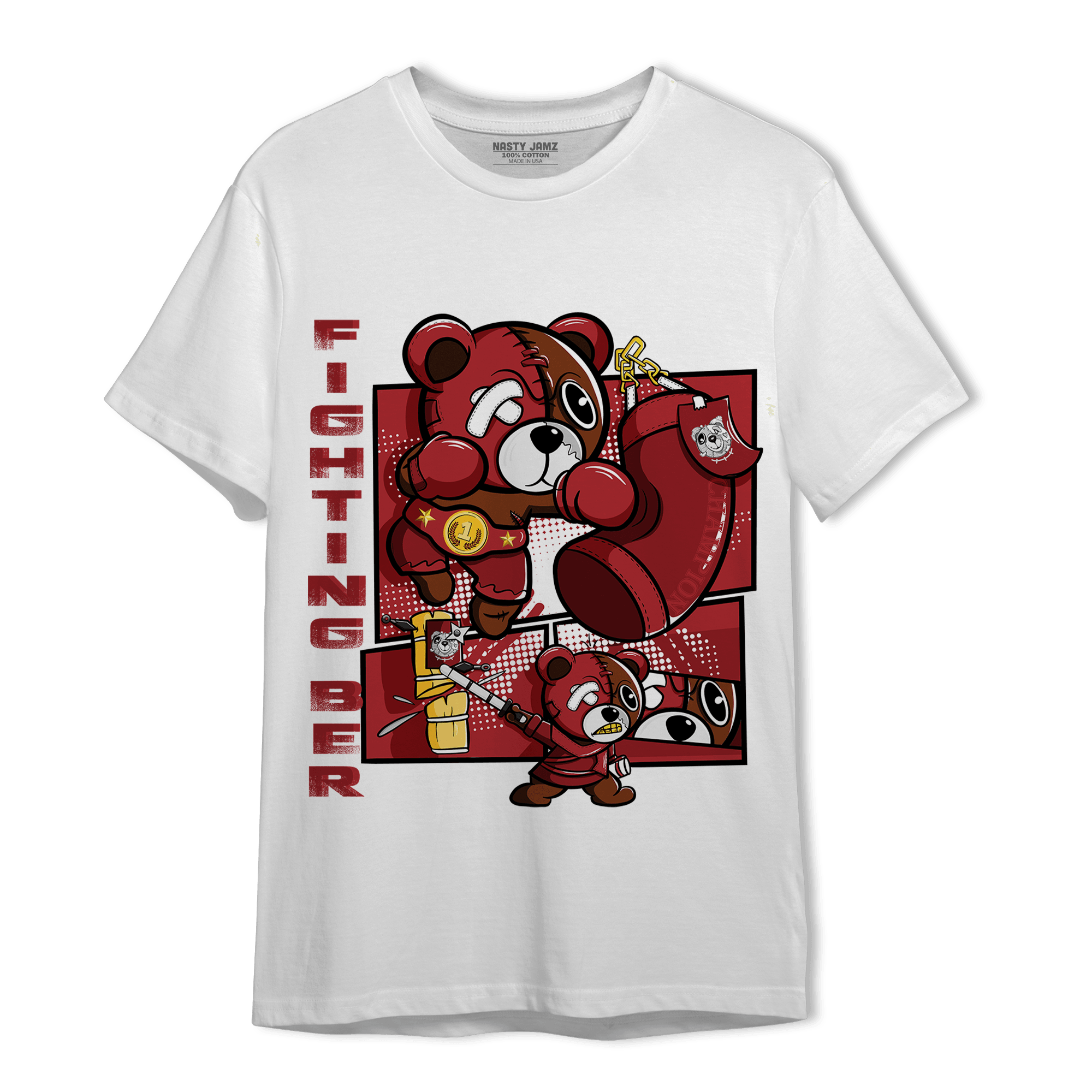 Cherry 12s T Shirt Match BER Fighting Boxing - NastyJamz