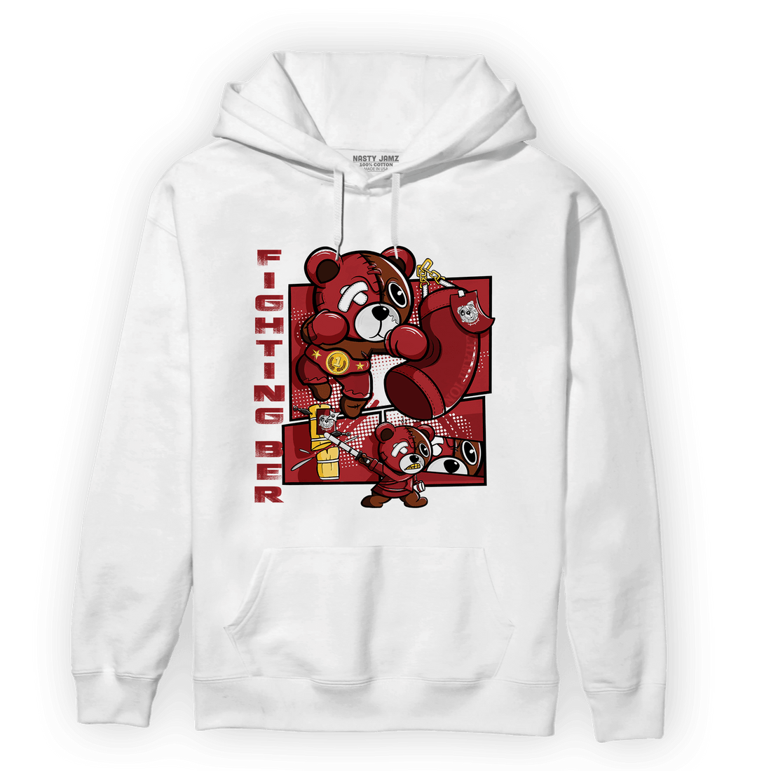 Cherry 12s Hoodie Match BER Fighting Boxing - NastyJamz