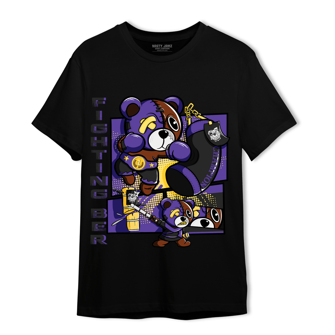 Field Purple 12s T Shirt Match BER Fighting Boxing - NastyJamz