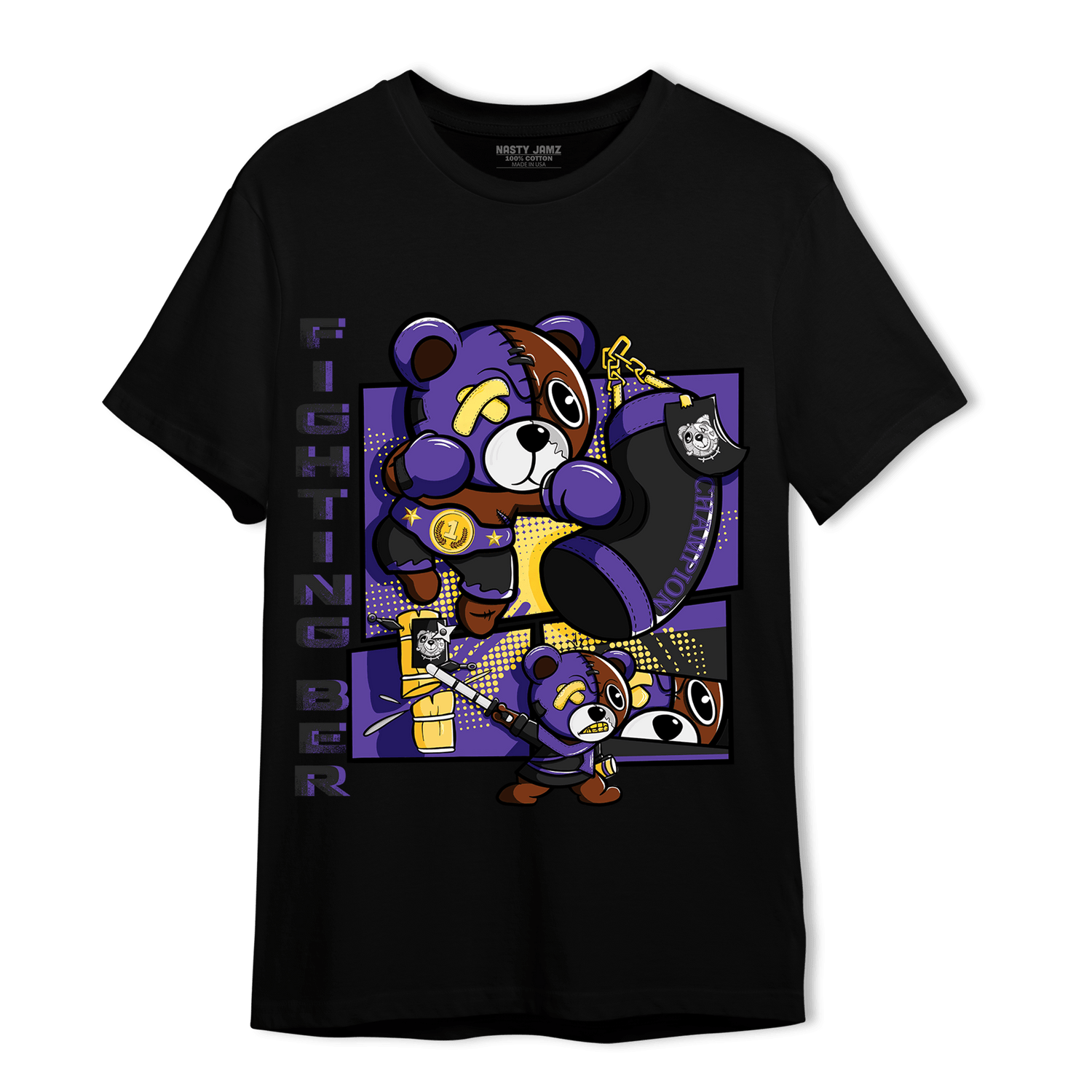 Field Purple 12s T Shirt Match BER Fighting Boxing - NastyJamz