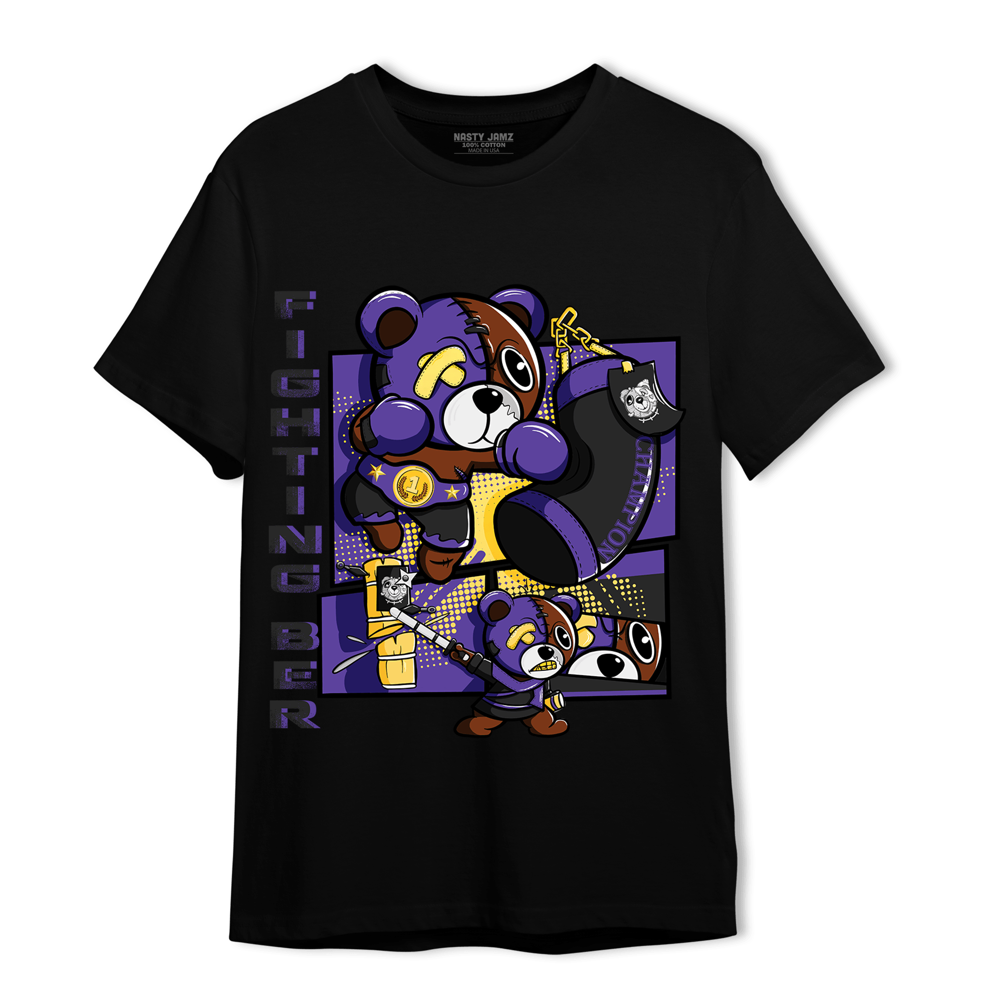 Field Purple 12s T Shirt Match BER Fighting Boxing - NastyJamz