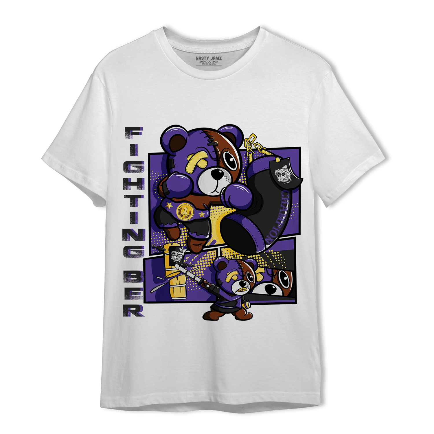 Field Purple 12s T Shirt Match BER Fighting Boxing - NastyJamz