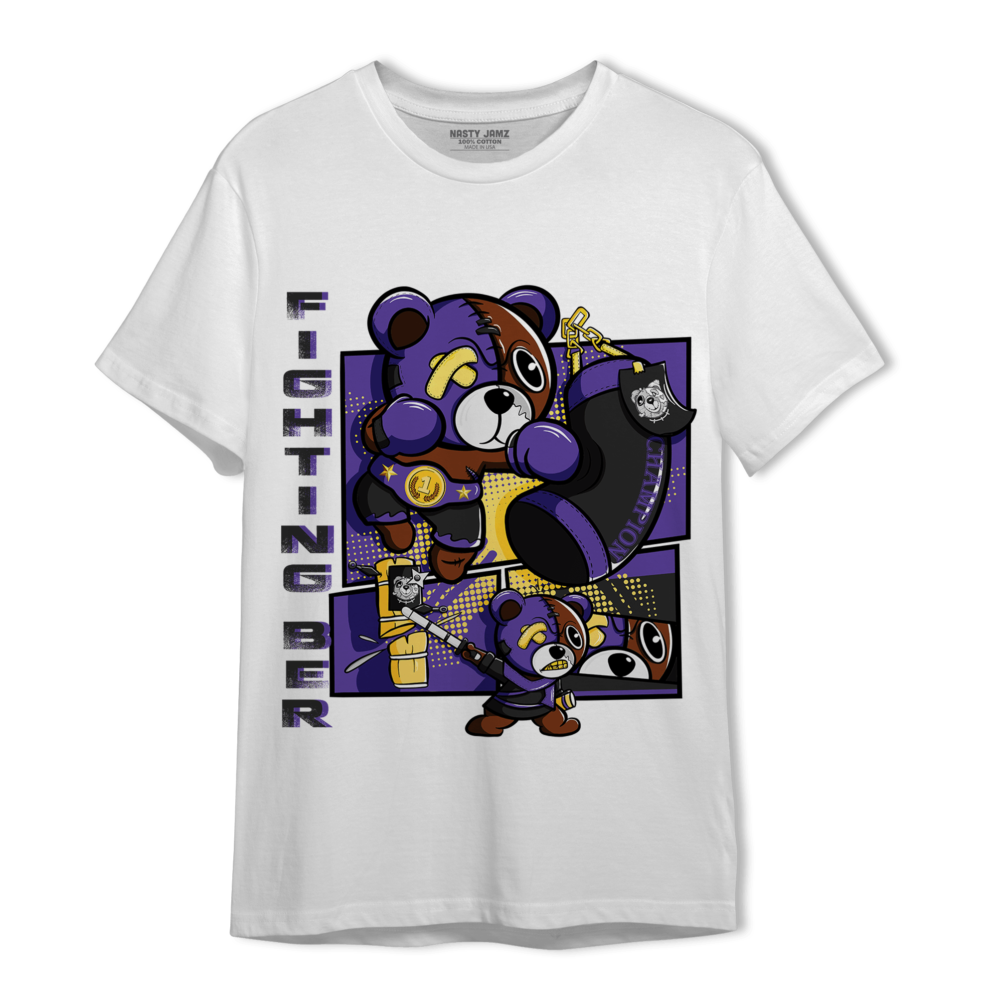 Field Purple 12s T Shirt Match BER Fighting Boxing - NastyJamz