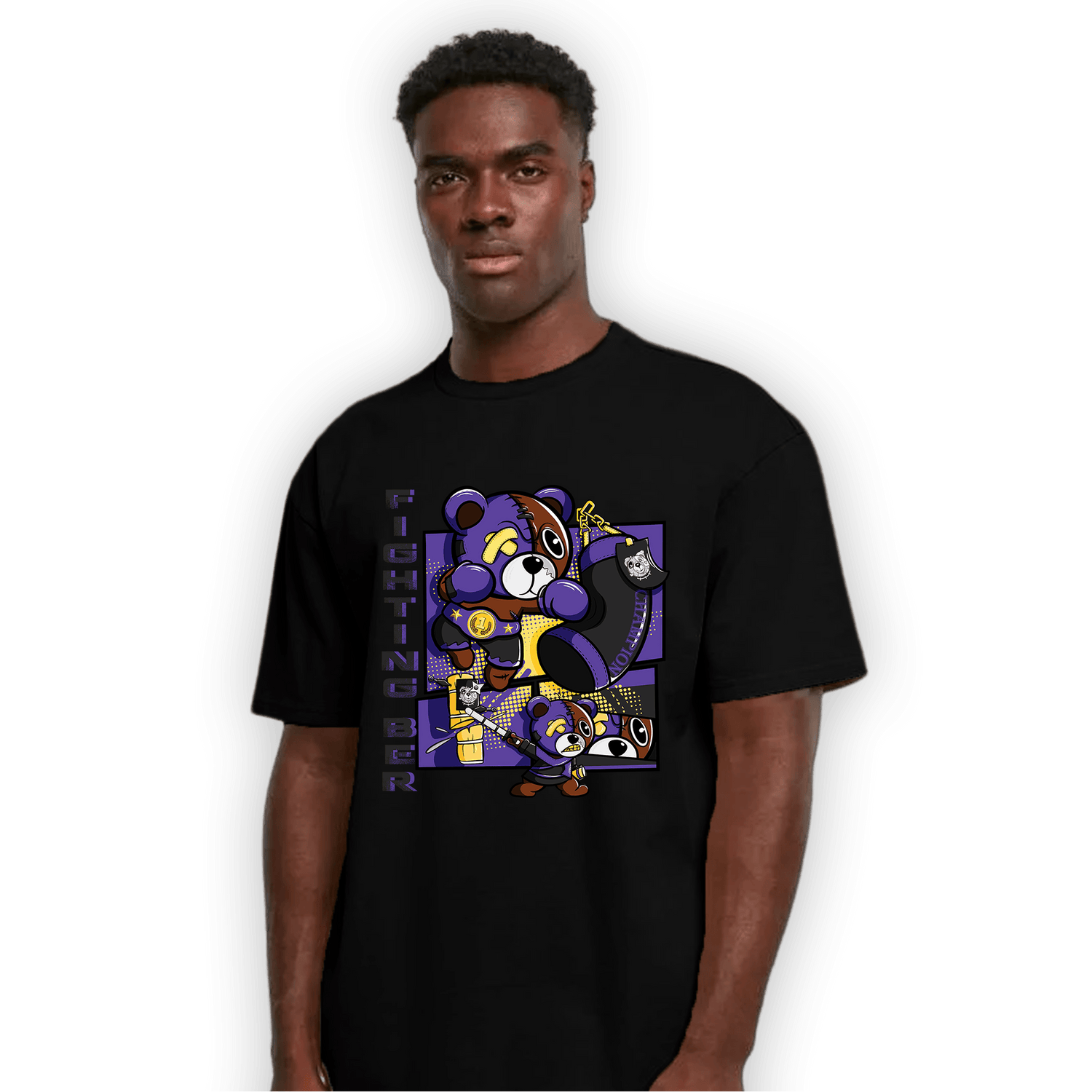 Field Purple 12s T Shirt Match BER Fighting Boxing - NastyJamz