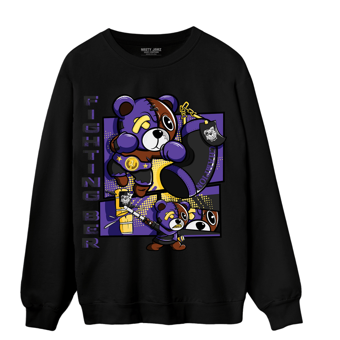 Field Purple 12s Sweatshirt Match BER Fighting Boxing - NastyJamz