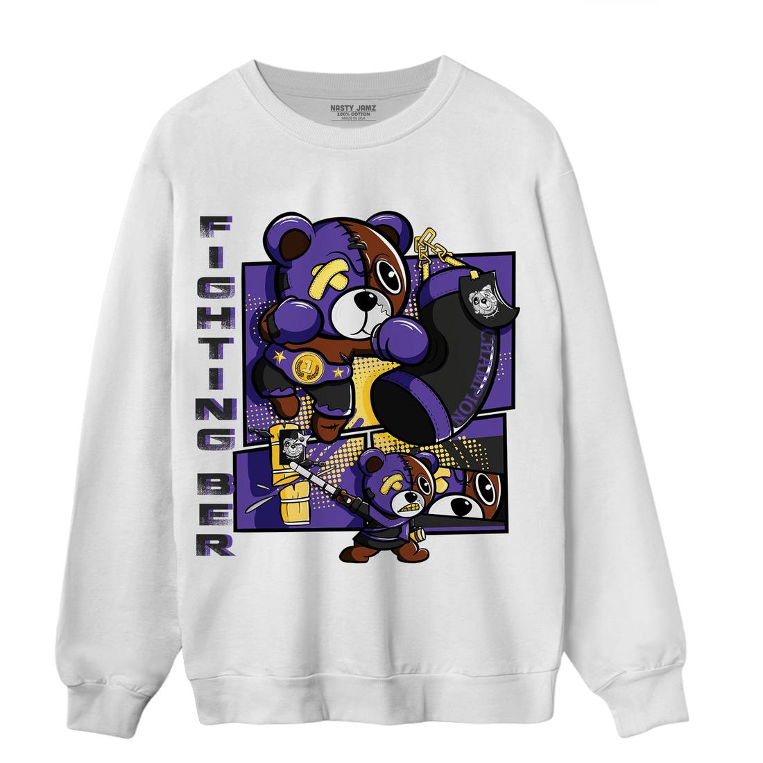 Field Purple 12s Sweatshirt Match BER Fighting Boxing - NastyJamz