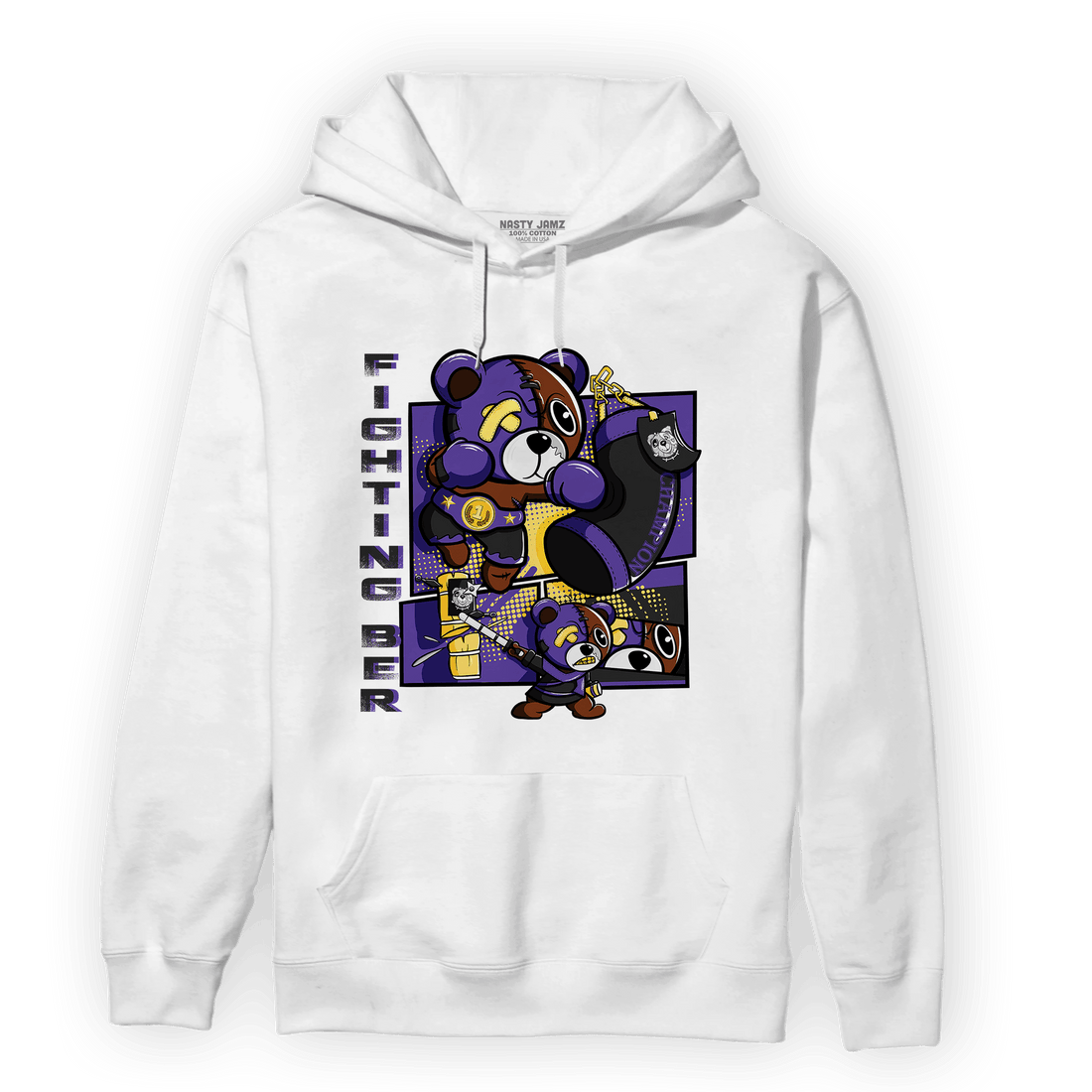Field Purple 12s Hoodie Match BER Fighting Boxing - NastyJamz