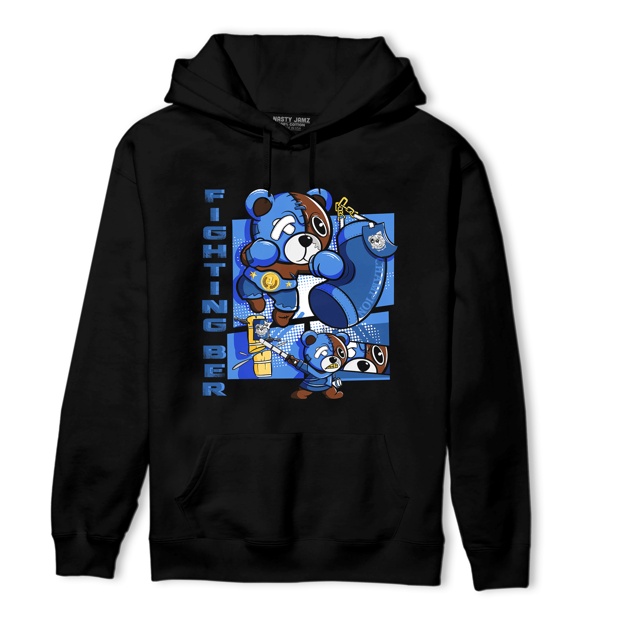 University Blue Toe 1s Hoodie Match BER Fighting Boxing - NastyJamz