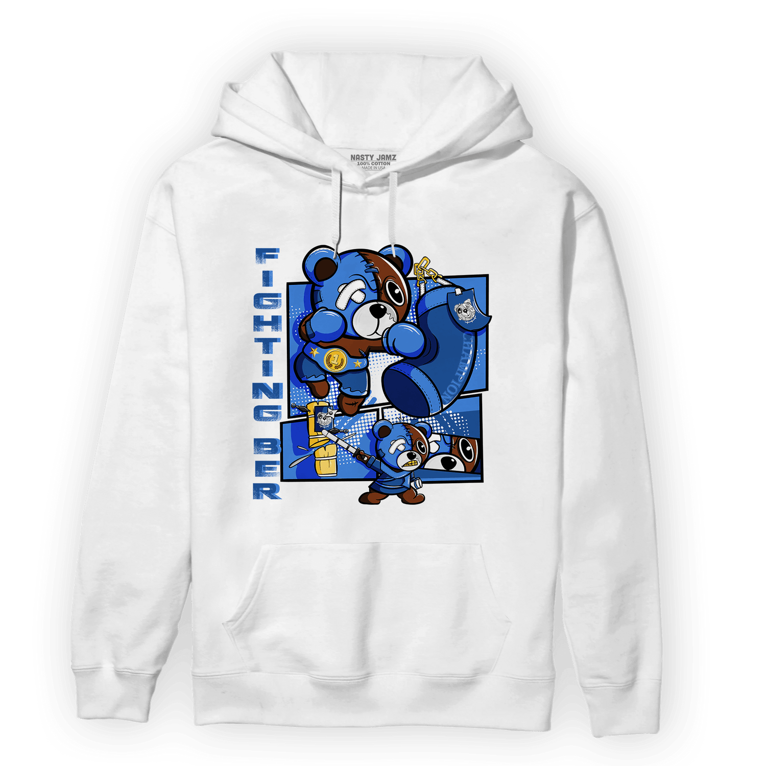 University Blue Toe 1s Hoodie Match BER Fighting Boxing - NastyJamz