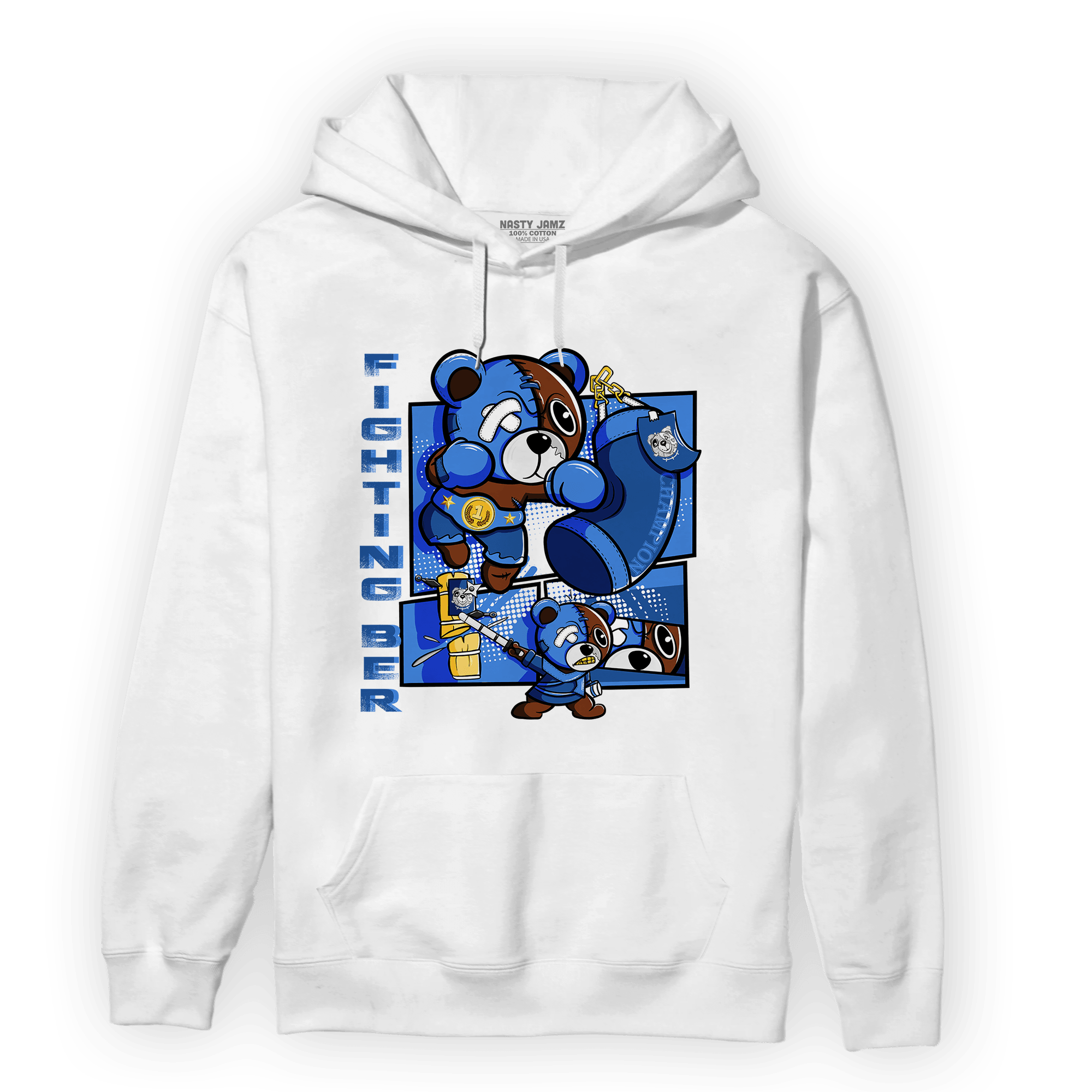 University Blue Toe 1s Hoodie Match BER Fighting Boxing - NastyJamz