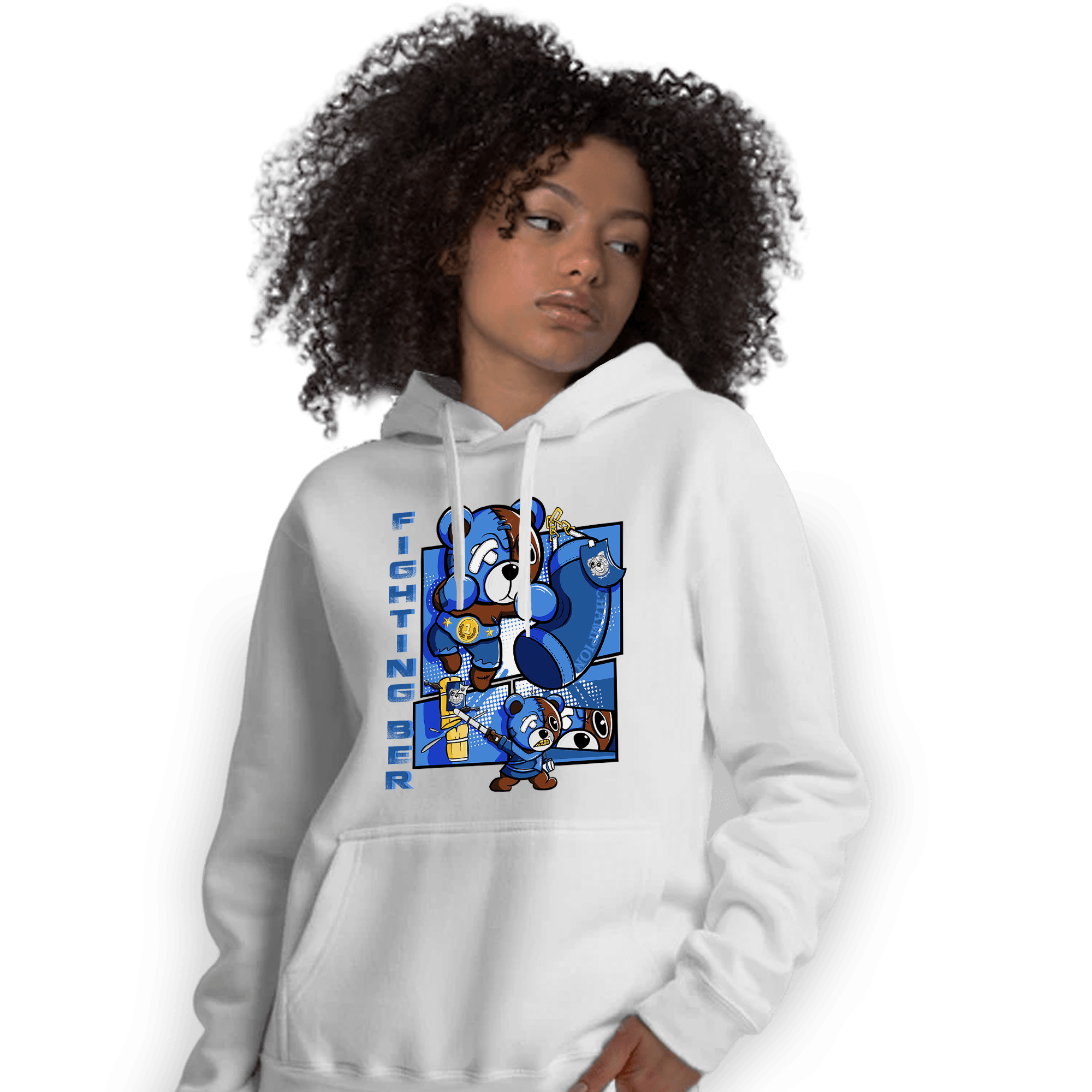University Blue Toe 1s Hoodie Match BER Fighting Boxing - NastyJamz