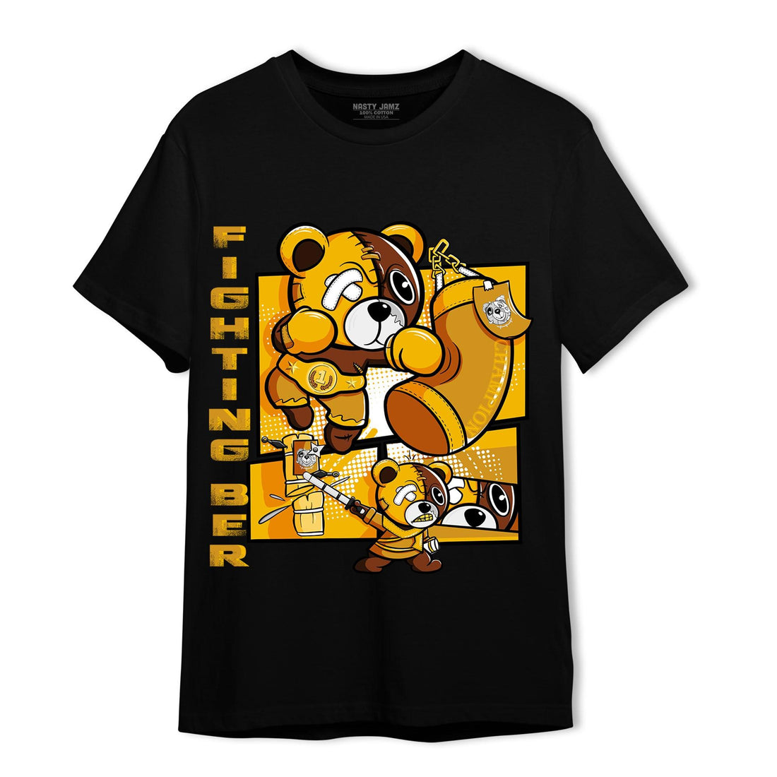 Yellow Ochre 1s T Shirt Match BER Fighting Boxing - NastyJamz