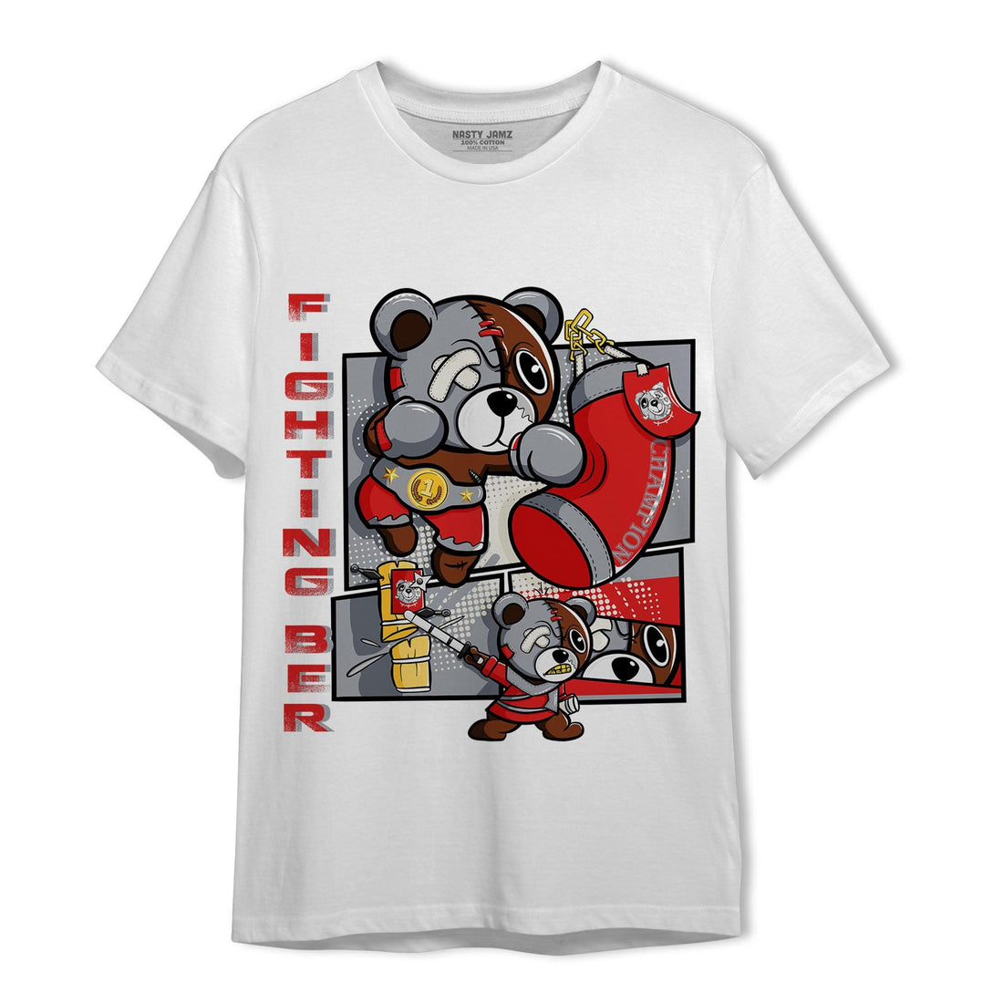 Bred Reimagined 4s T Shirt Match BER Fighting Boxing - NastyJamz