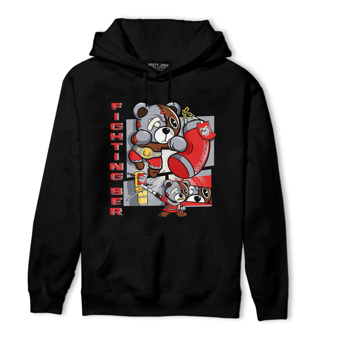 Bred Reimagined 4s Hoodie Match BER Fighting Boxing - NastyJamz