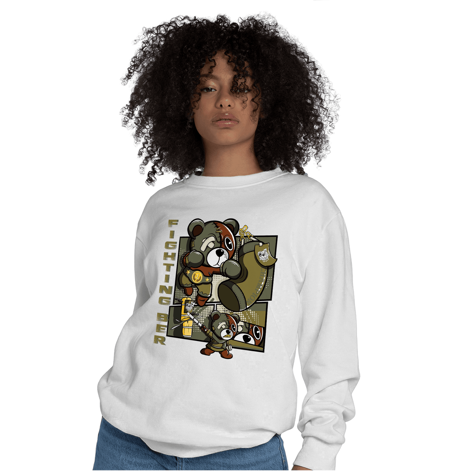 SE Craft Medium Olive 4s Sweatshirt Match BER Fighting Boxing - NastyJamz