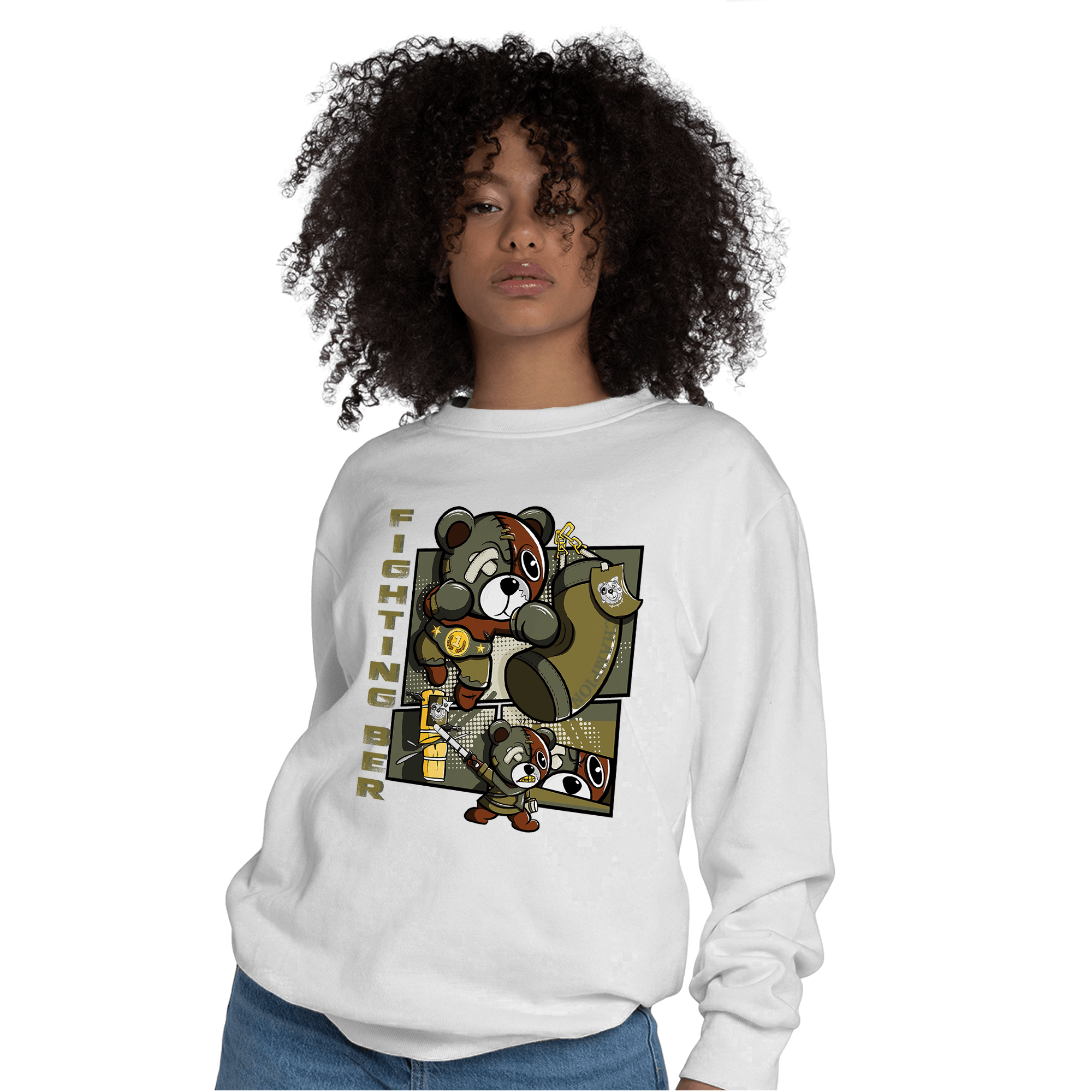 SE Craft Medium Olive 4s Sweatshirt Match BER Fighting Boxing - NastyJamz