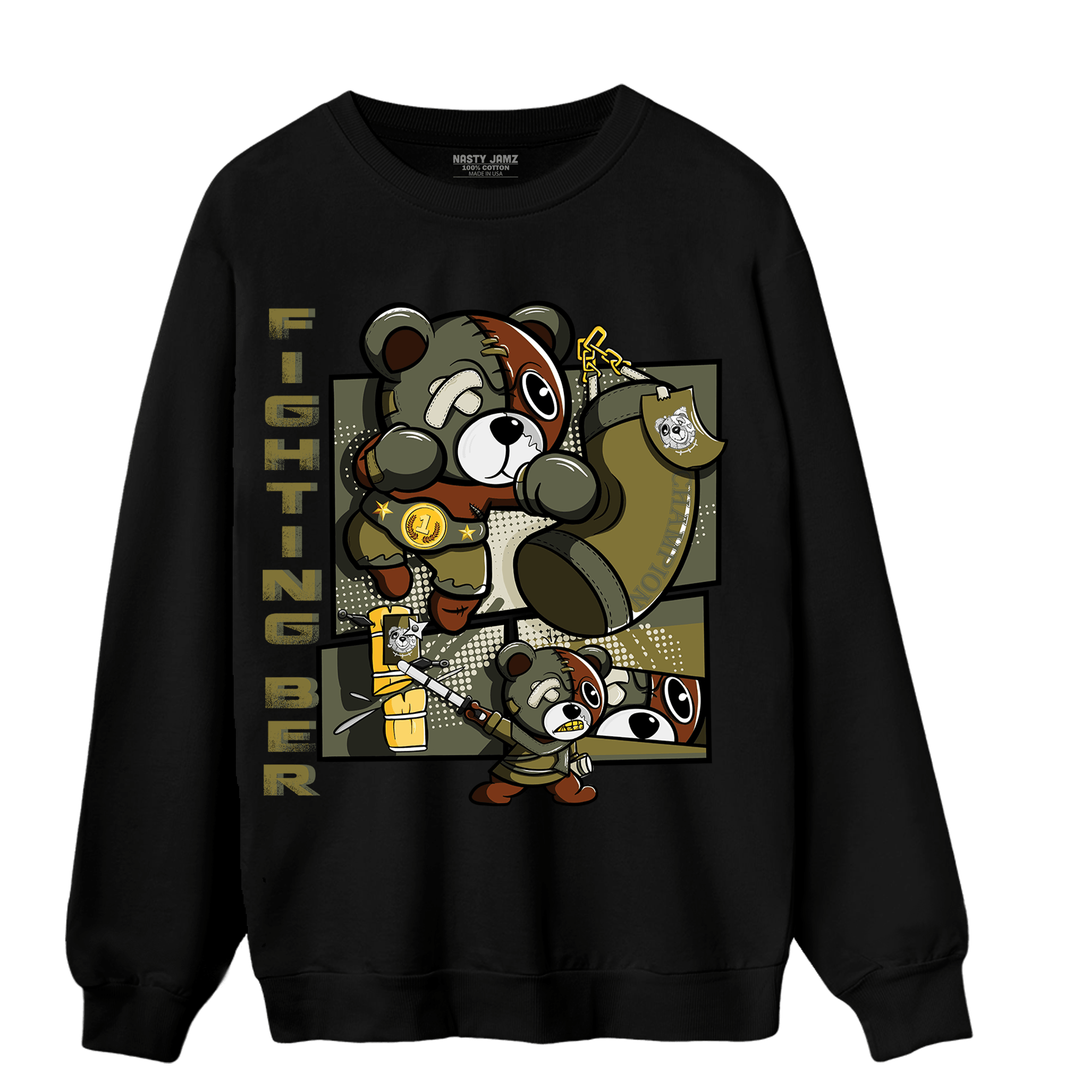 SE Craft Medium Olive 4s Sweatshirt Match BER Fighting Boxing - NastyJamz