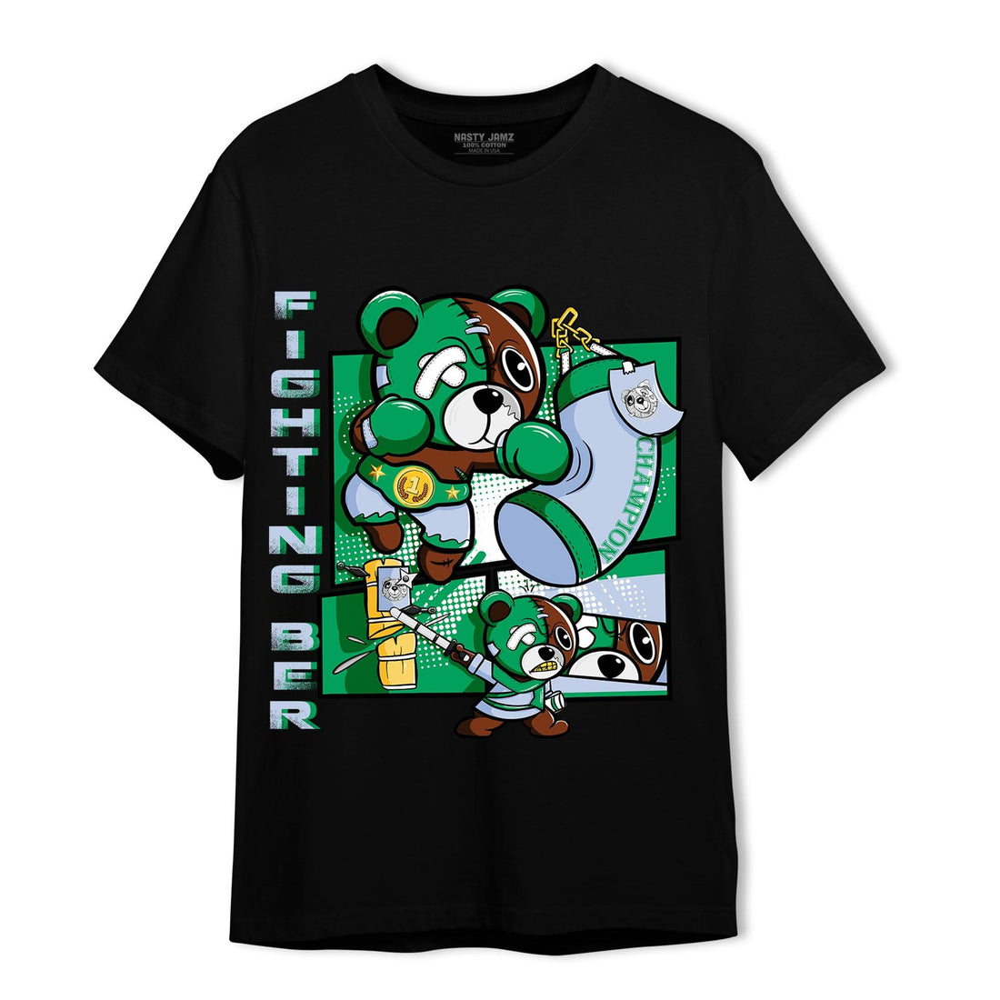 Lucky Green 5s T Shirt Match BER Fighting Boxing - NastyJamz