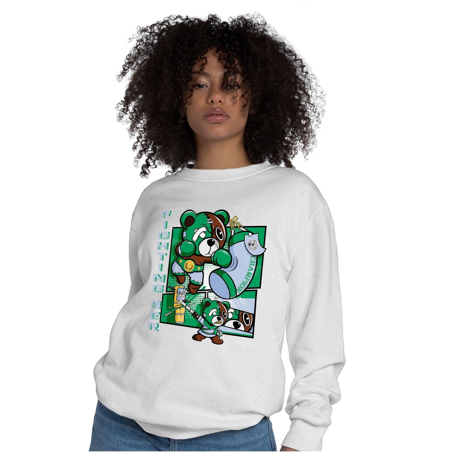 Lucky Green 5s Sweatshirt Match BER Fighting Boxing - NastyJamz