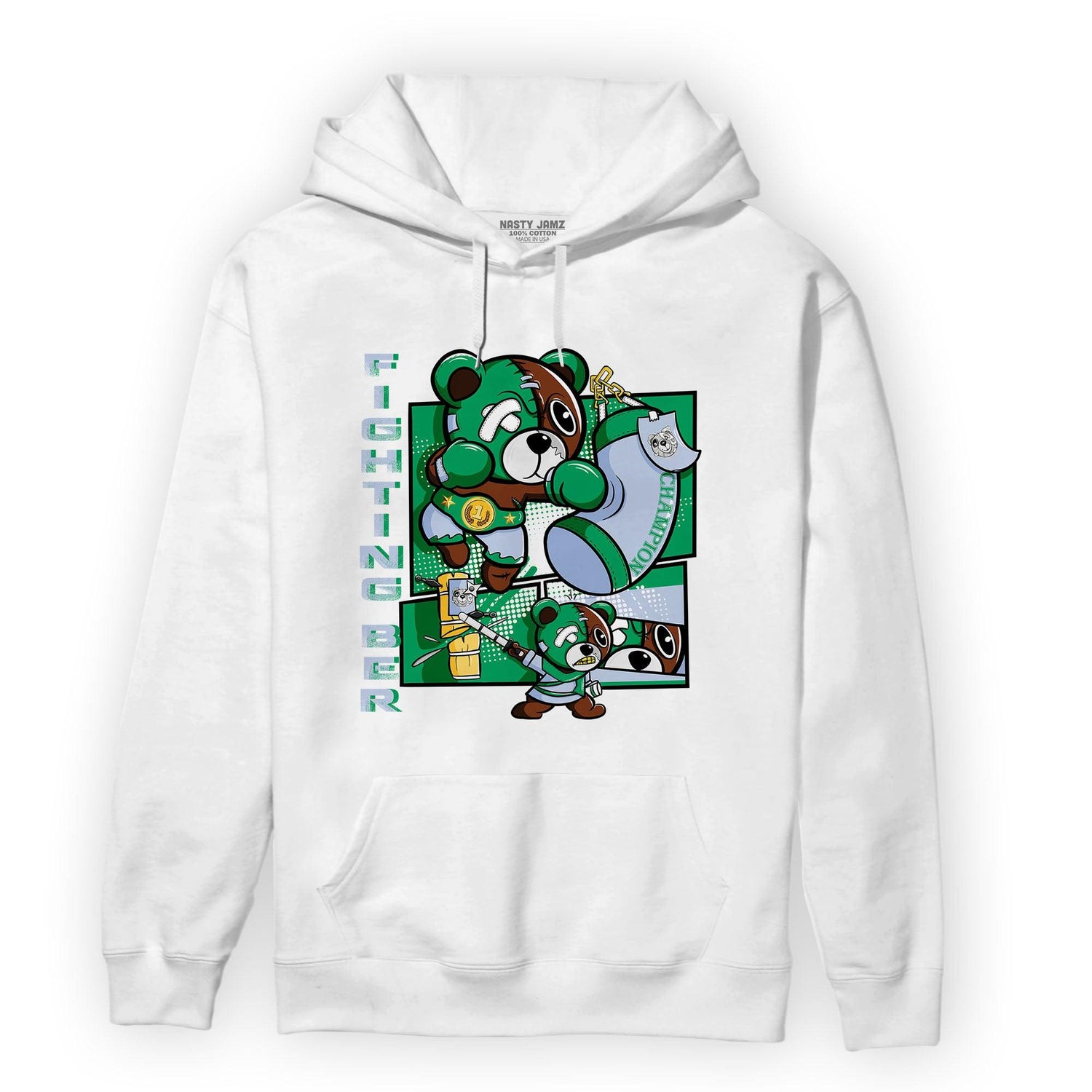 Lucky Green 5s Hoodie Match BER Fighting Boxing - NastyJamz