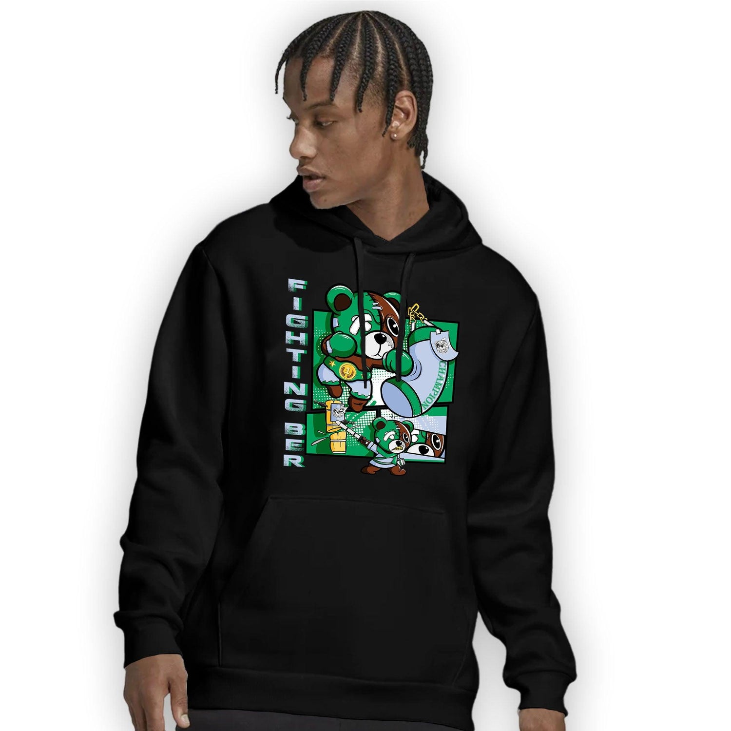 Lucky Green 5s Hoodie Match BER Fighting Boxing - NastyJamz